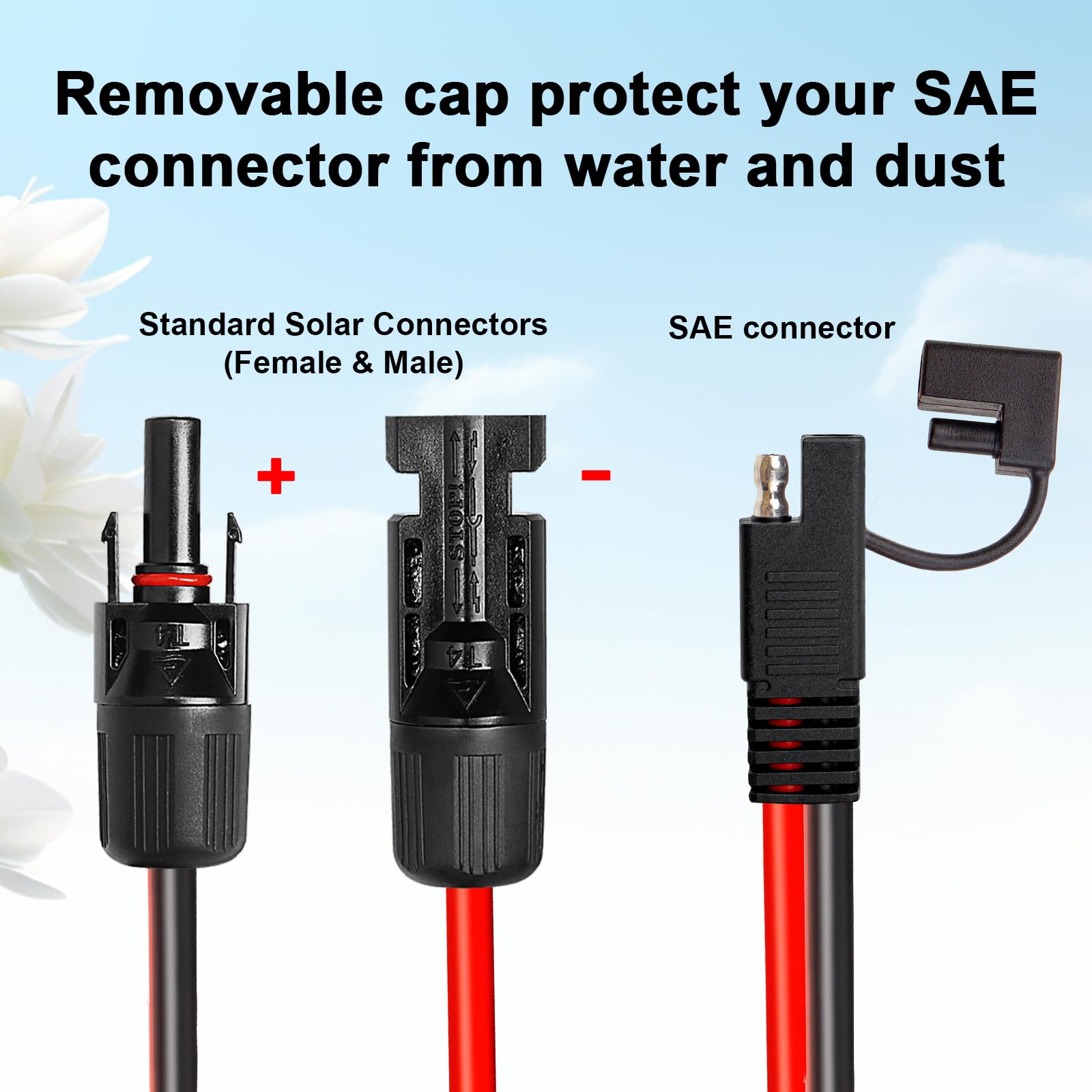 Cavo di prolunga SAE 15 m 10 AWG Cavo di scollegamento rapido Connettore SAE Caricabatterie Cavo di prolunga per pannello solare con adattatore inversa di polarità SAE per motori da pesca a