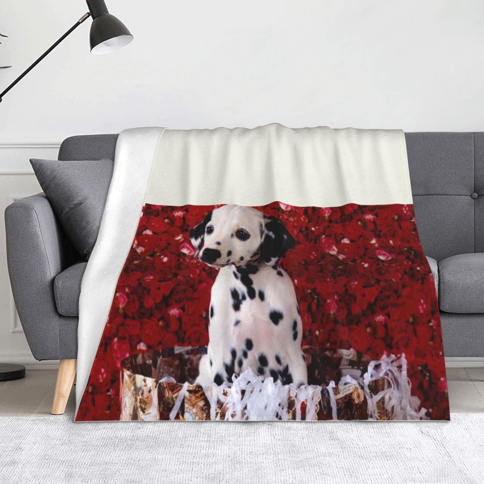 Couverture en flanelle pour canapé lit voyage camping plaid microfibre douce chiot dalmatien