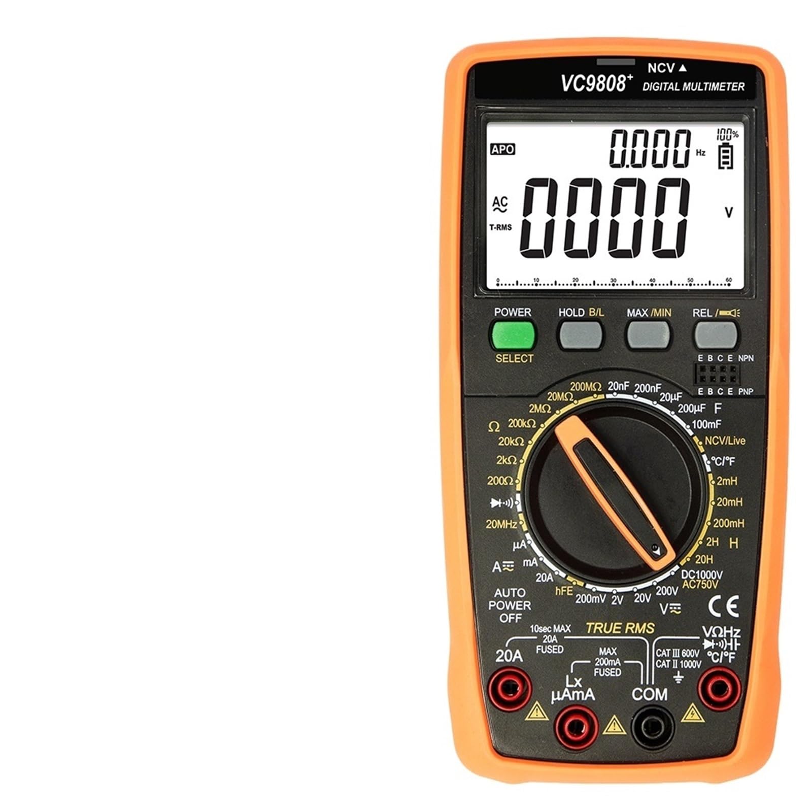 Multimetr cyfrowy o wysokiej precyzji 9808+ 1999 True RMS 2000uF Pojemnościomierz 20 MHz Częstotliwość Pomiar temperatury z(9804A Plus)