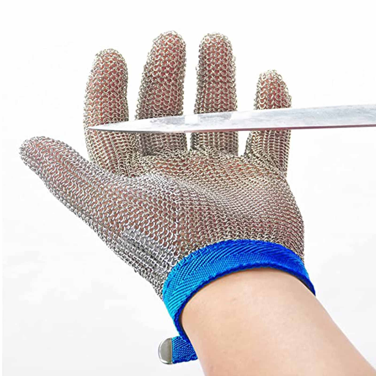 Gants Résistant Aux Coupures Gants De Travail De Sécurité De Boucher, Gants Métalliques à Cinq Doigts(Size:XL/Un Paquet d'un)