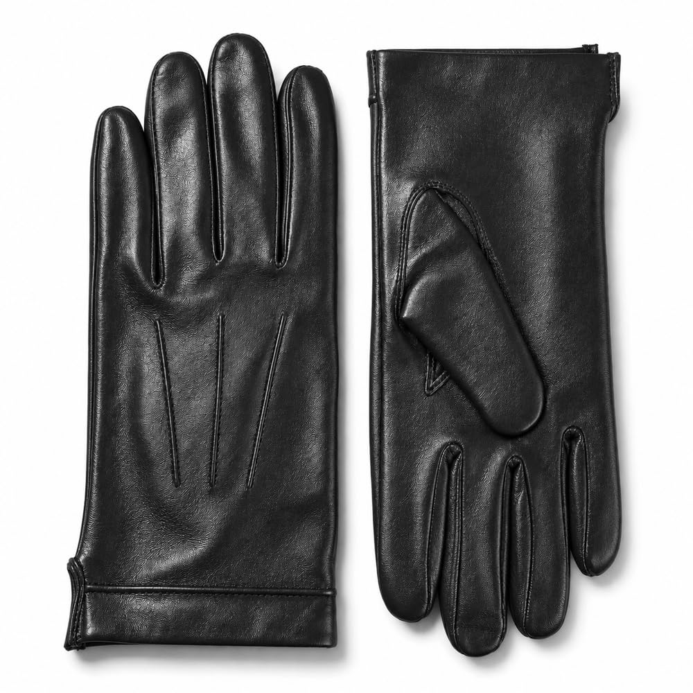 Harssidanzar Gants en cuir à écran tactile pour hommes doublure en cachemire gants en cuir de mouton SM052EU