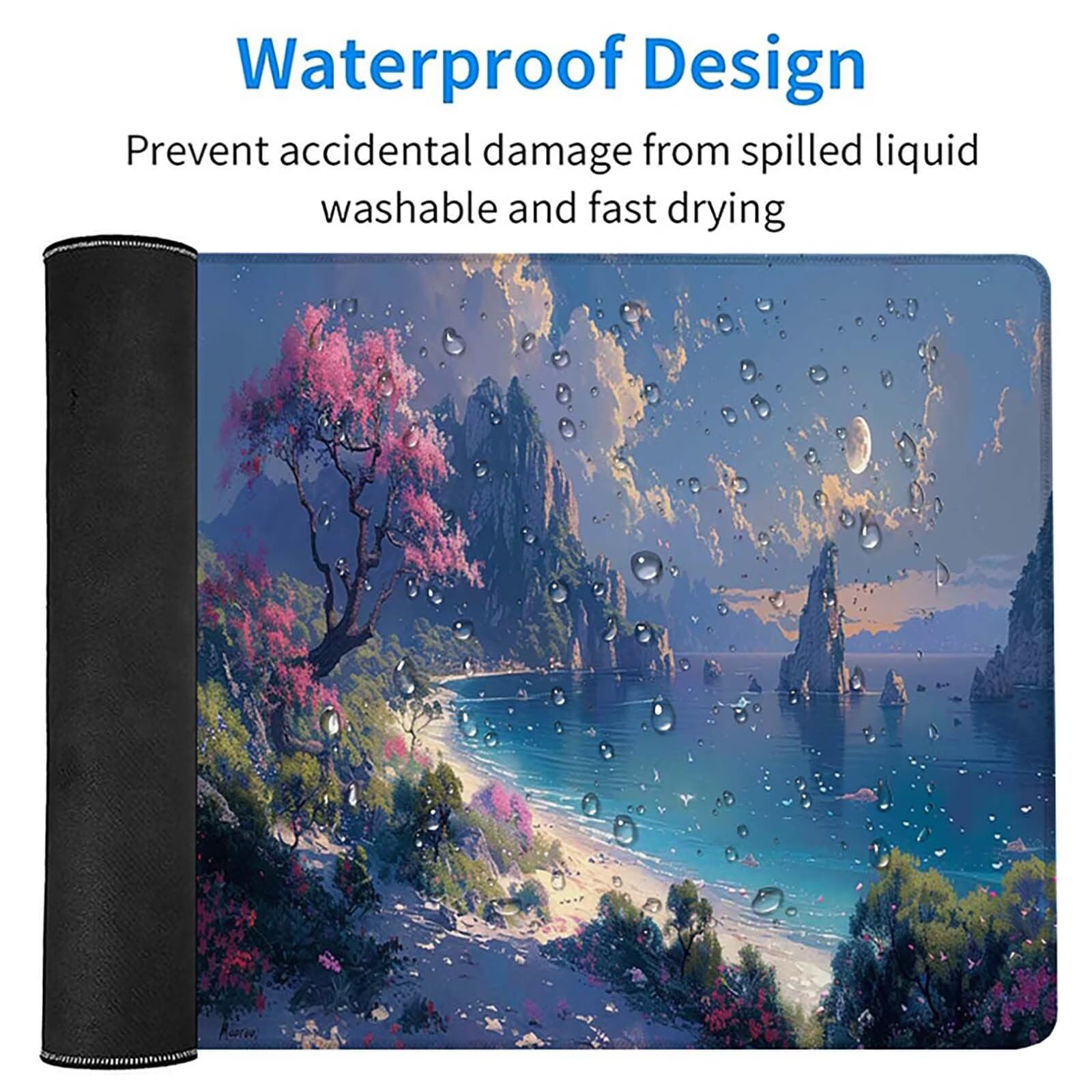 Podkładka pod mysz XXL 1600x800x3mm, niebieska podkładka pod mysz do gier z antypoślizgową gumową powierzchnią, poprawia precyzję i szybkość, komputer dla gracza i akcesoria biurowe, prezent dla
