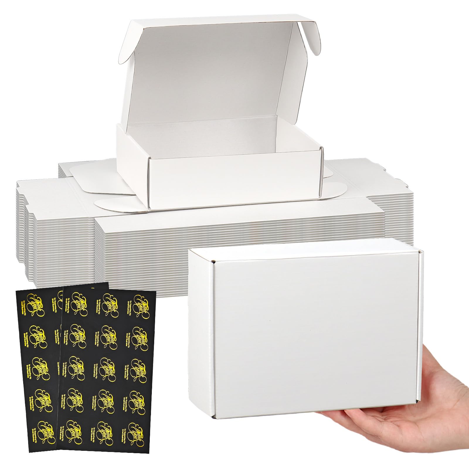 Small Shipping Boxes 7x5x2, 30 Pack White Mailing Boxes for Packaging Small Business, Corrugated Cardboard Samll Boxes for Shipping Packing