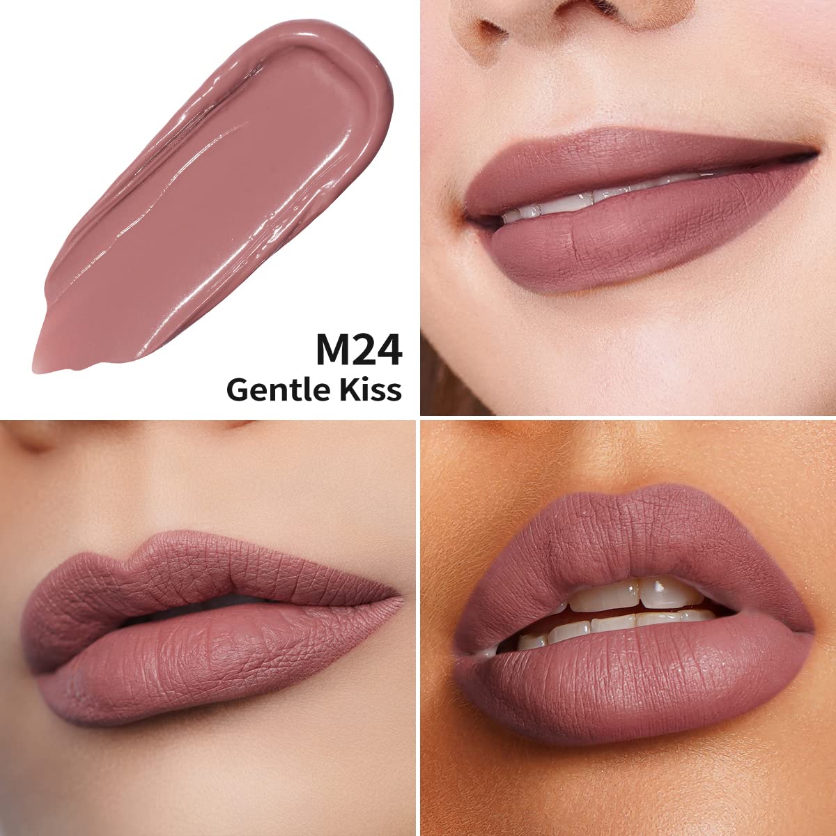 Oulac Matte Liquid Dark Red Lipstick for Women, Long Lasting Lip Stain, Waterproof Highly Pigmented Creamy Formula Lipstick with Vitamin E, Vegan, 4.5ml (M18) — view 69