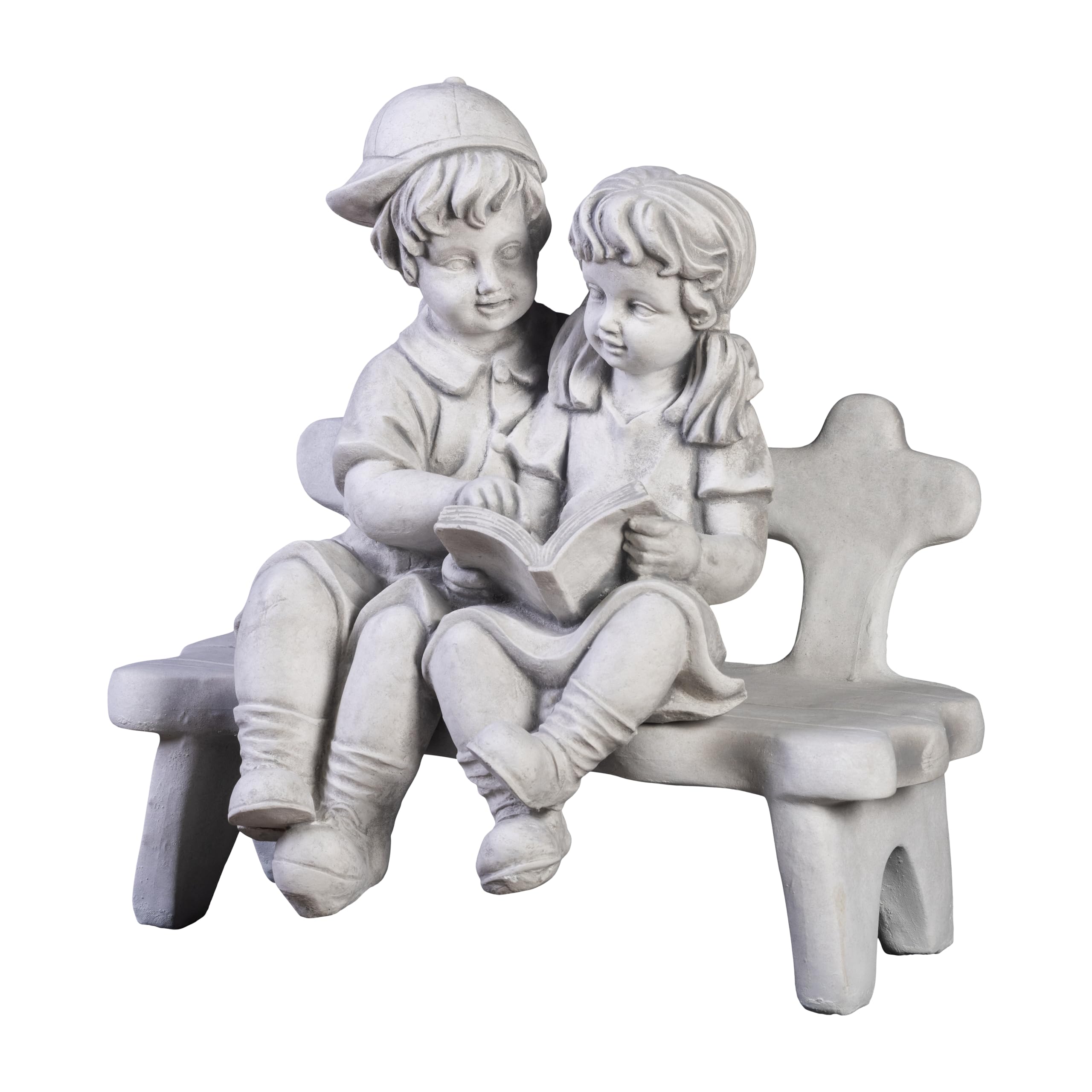 gartendekoparadies.de Figure de Pierre Massive garçon avec Fille sur Un Banc décoration de Jardin en Pierre reconstituée, résistant au Gel