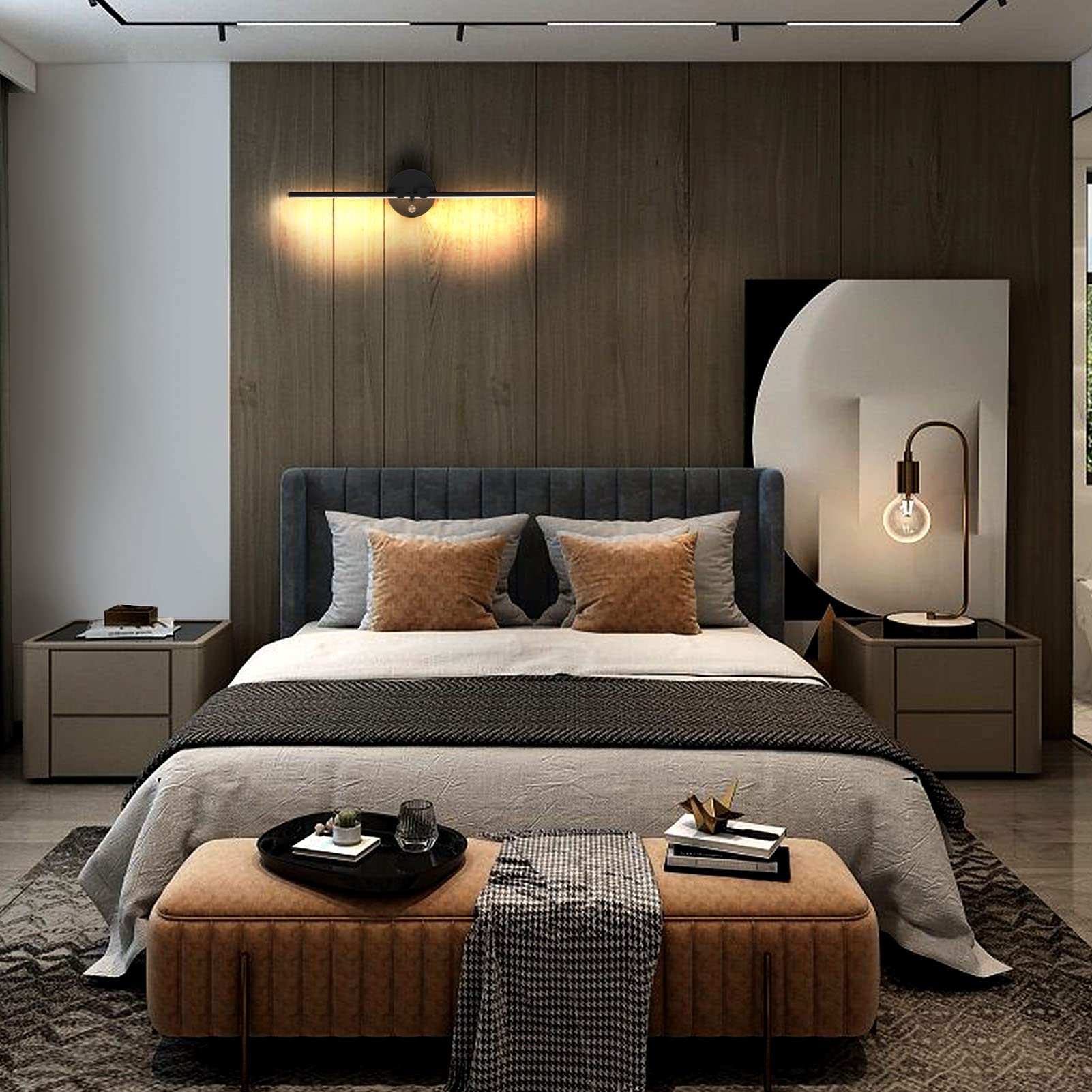 KAWELL 10W Interno Moderno LED Lampada da Parete con Interruttore | LED Lampada da Muro, Applique da Parete, Ruotabili a 300°, per Camera da Letto Soggiorno Sfondo Muro Corridoio Scale