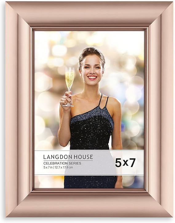 Langdon House 5x7 Rose Gold Picture Frame, Contemporary