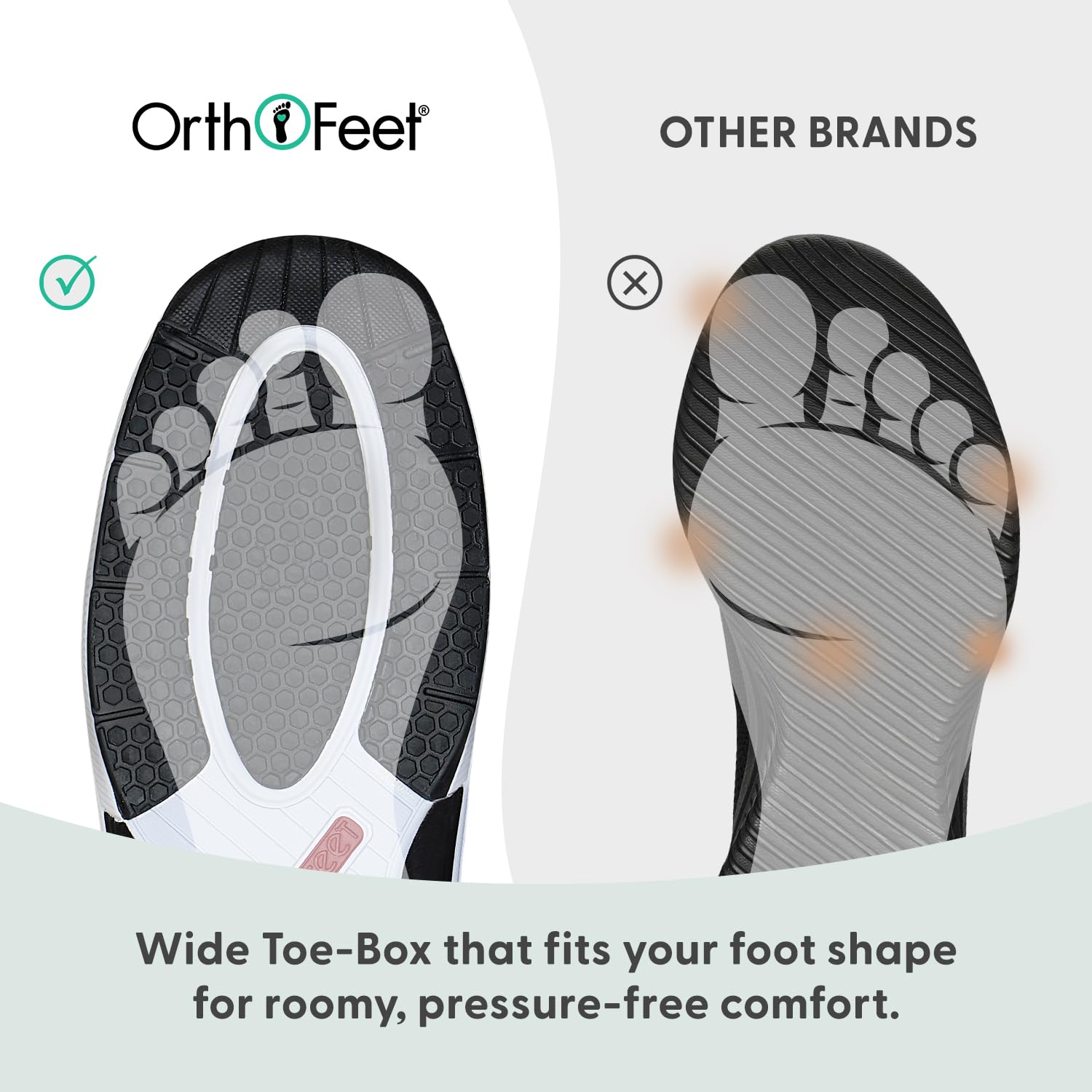 Orthofeet Edgewater Orthopedic Mens Walking Shoes | Stretchable & Breathable Comfort Sneakers with Anatomical Arch Support Ergonomic Soft Padded Cushioning Wide Toe Box product thumbnail 7