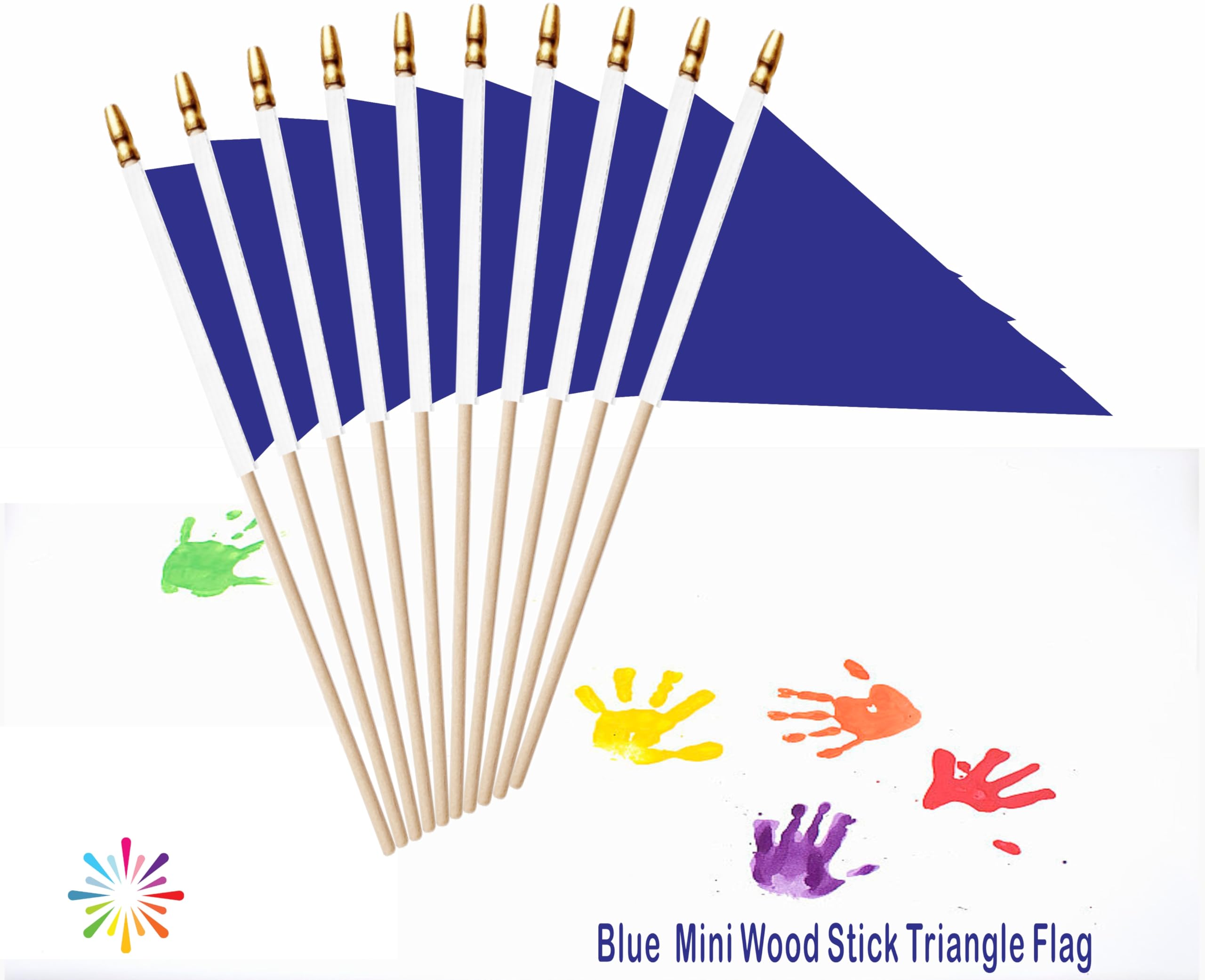 20 Stück Mini-Flaggen Mit Holzstäben – 12,7x20,3 Cm, Blau, Für Partys & Dekoration