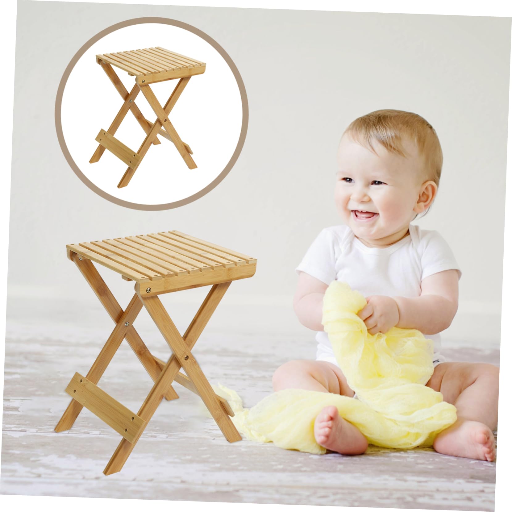 KICHOUSE Folding Foot Stool for Portable Shoe Changing Stool Compact Bathroom Step Stool Easy to Clean Lightweight Design for Home Use