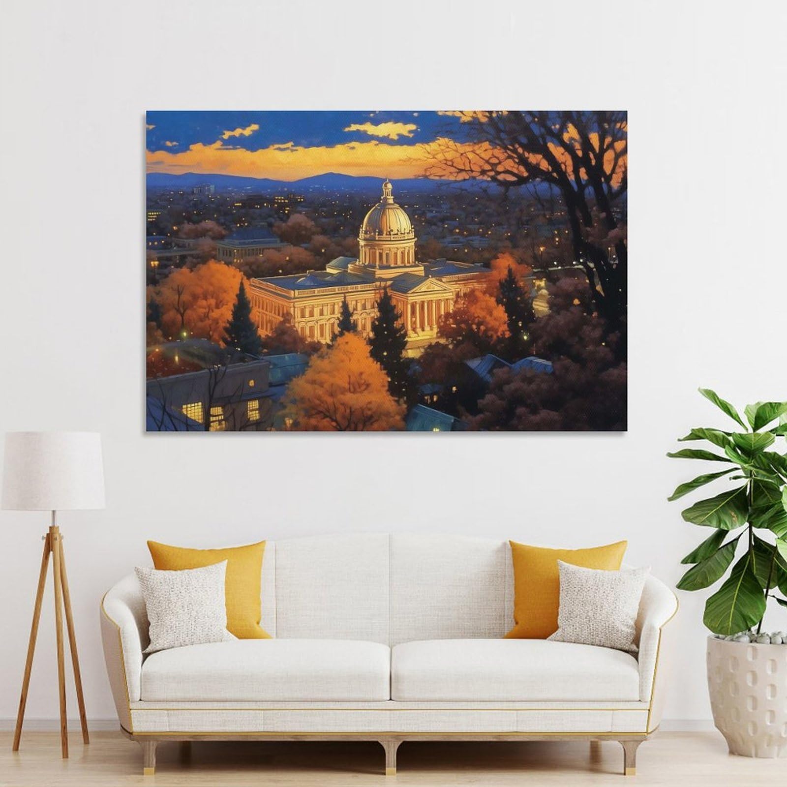 Junmoney Wall Art Print Golden Sacramento, 24x36inch(60x90cm), for Living Room, Lounge Or Sitting Room, Eye Catching Artwork for Blank Walls