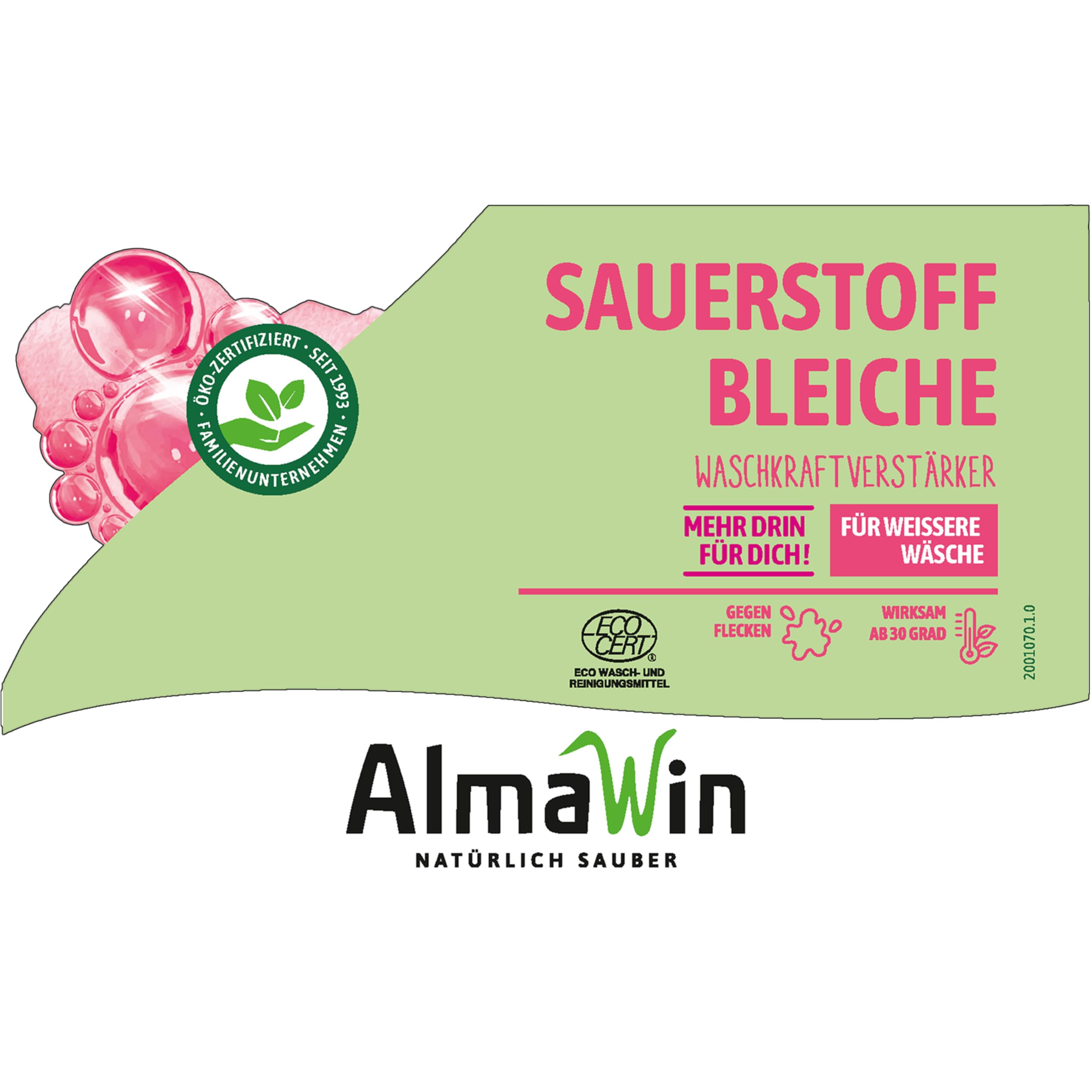AlmaWin® Sauerstoffbleiche Pulver [2,5kg] für strahlend weiße Wäsche ab 30°C, gegen Gerüche & Verfärbungen - Aktivsauerstoff Bleichmittel für Abfluss, Spül- & Waschmaschine