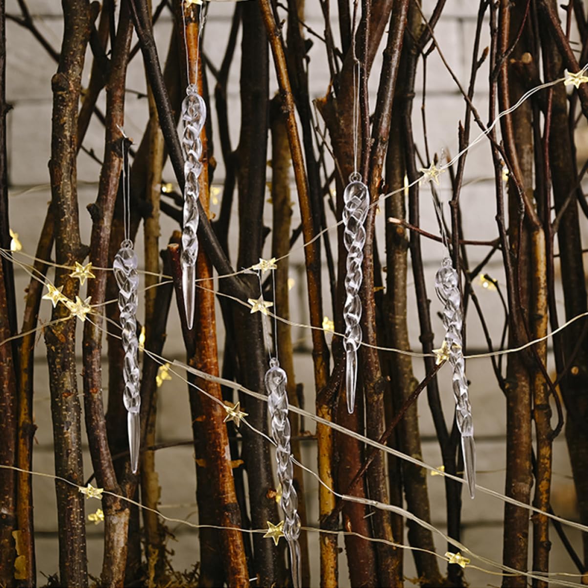TOPBATHY 96 STK Dekorative Eiszapfen Urlaub Hängende Dekoration Weihnachtsschmuck Aus Eiszapfen Weihnachtsbaum Hängende Eiszapfen Weihnachtsbaum-eiszapfen-anhänger Partydekoration Acryl