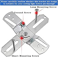 Vista 4 de OwnMy Juego de 4 soportes de montaje de lámpara giratorios, kit de barras transversales universales para lámpara de techo, placas de montaje