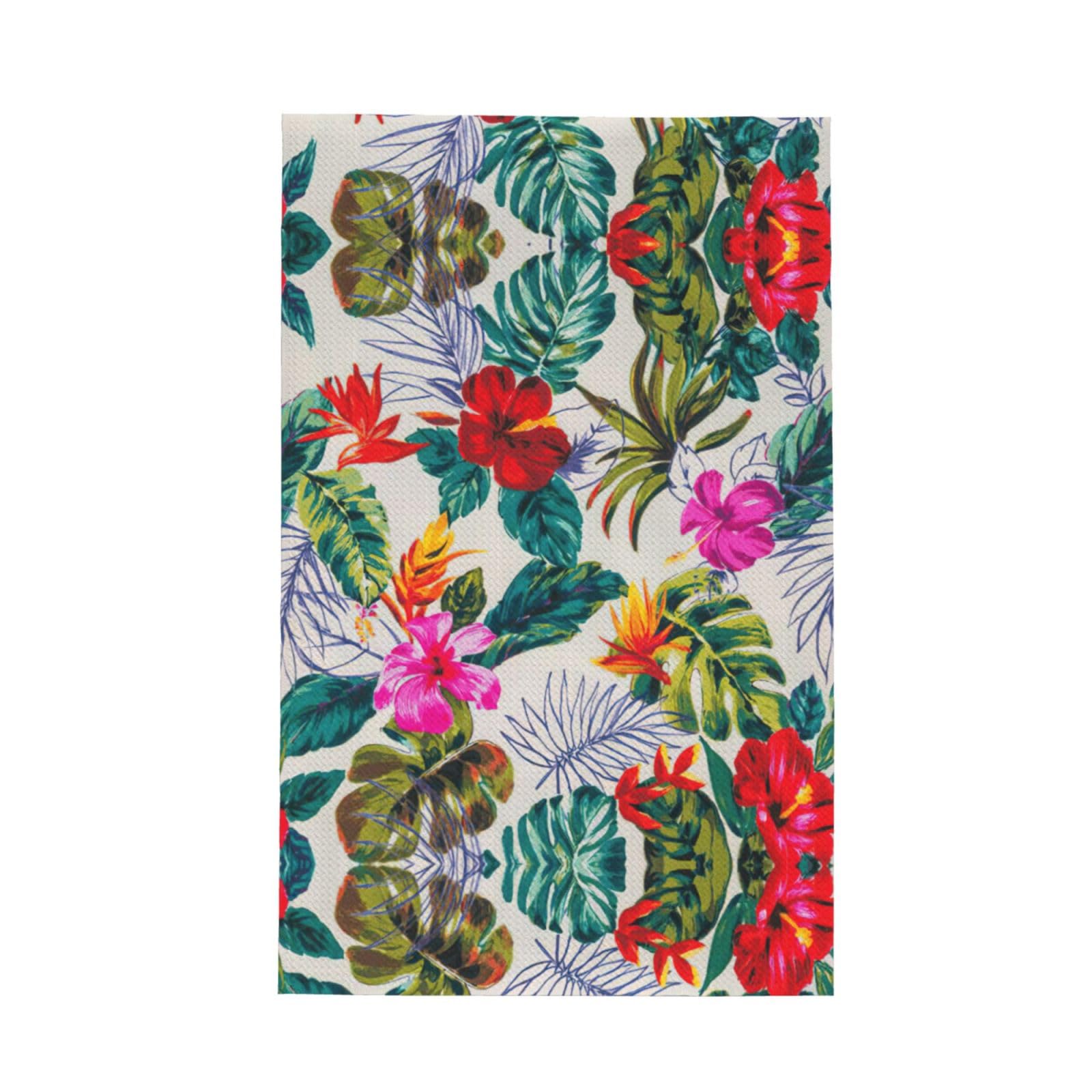 aabkjgfr Flowers And Leaves Print Waffle Kitchen Towels,Absorbent Dishcloths,Household Tableware Wipes,Multi-Functional Tea Towels