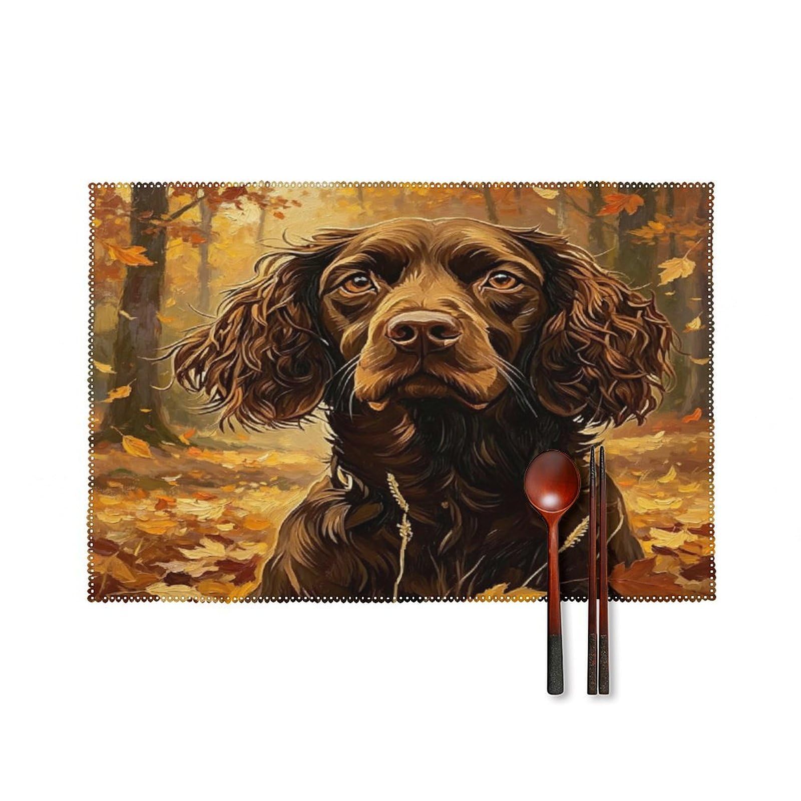 Fekiloot Style Hunting Dog Placemats Set Of 6,Table Mat