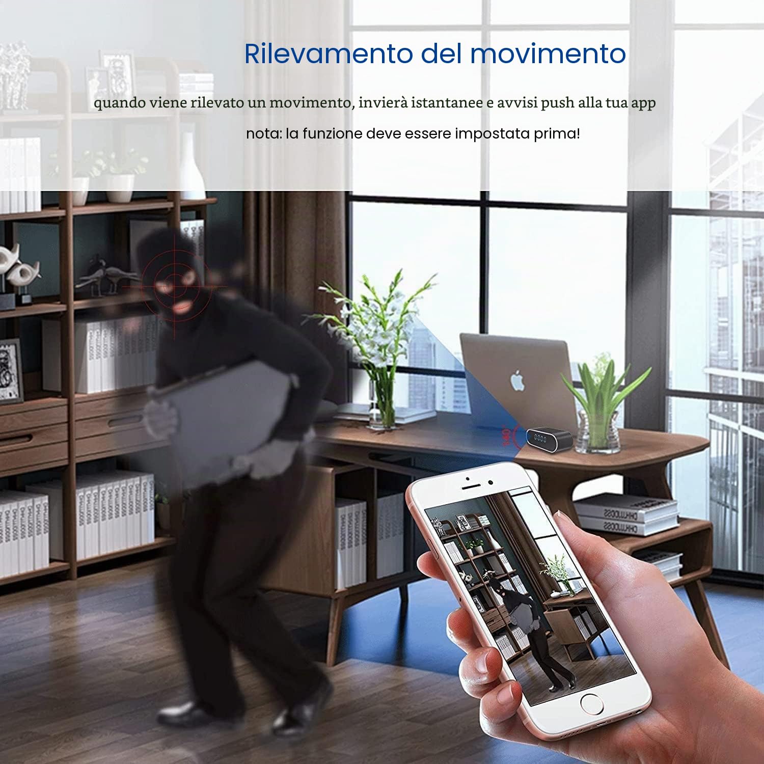 Sveglia 4K FULL UHD WiFi Telecamera spia rossa Videocamera Mini DV Videoregistratore portatile Supporto Android iPhone App Vista Telecomando 140 Angolo di visione notturna Rilevamento del movimento