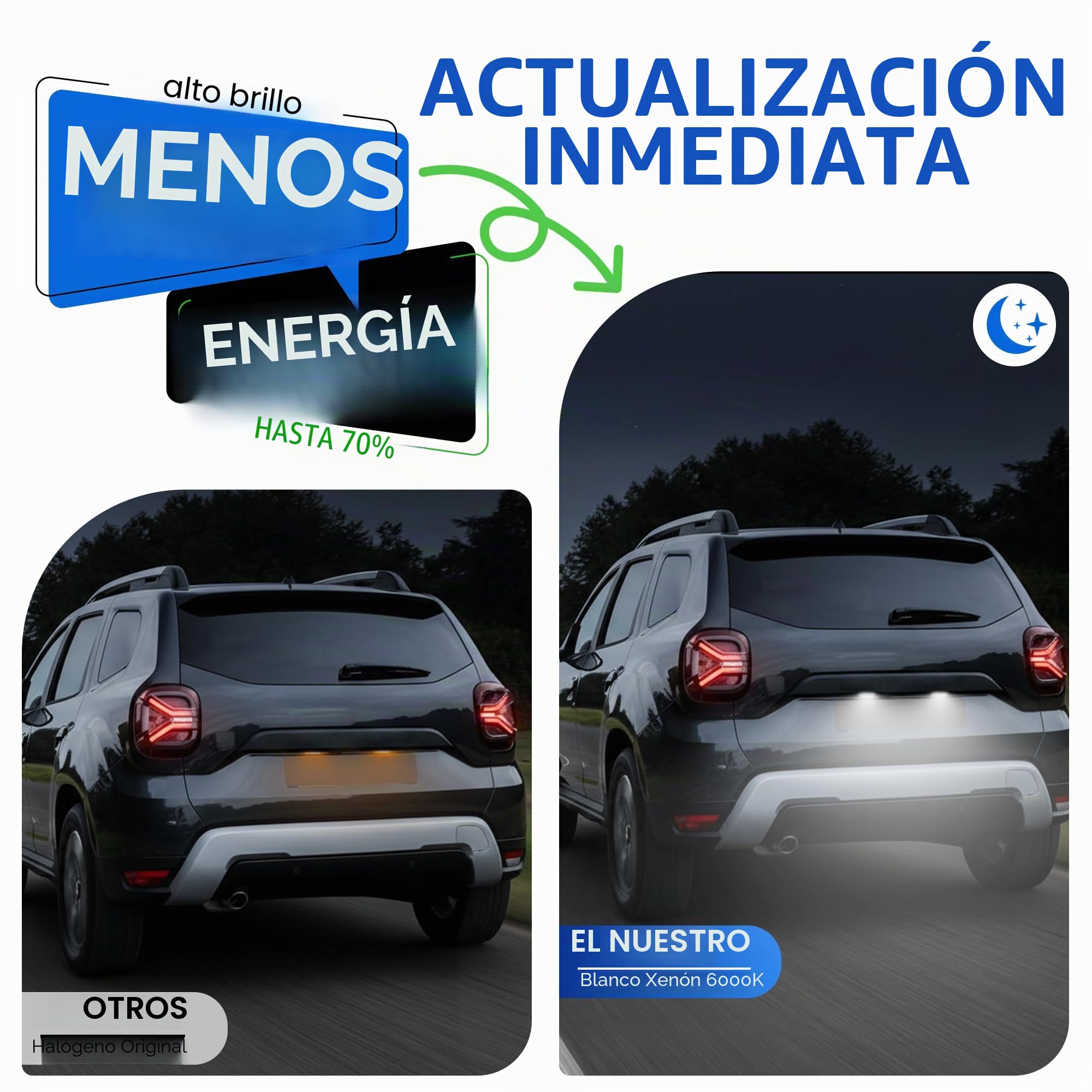 Luces LED para matrícula de matrícula para N-issan Altima 2019 2020 Serena C27 2016 en adelante Dacia Duster 2018 en adelante CANbus SMD Xenon blanco Tag Lamp OEM 265108990E