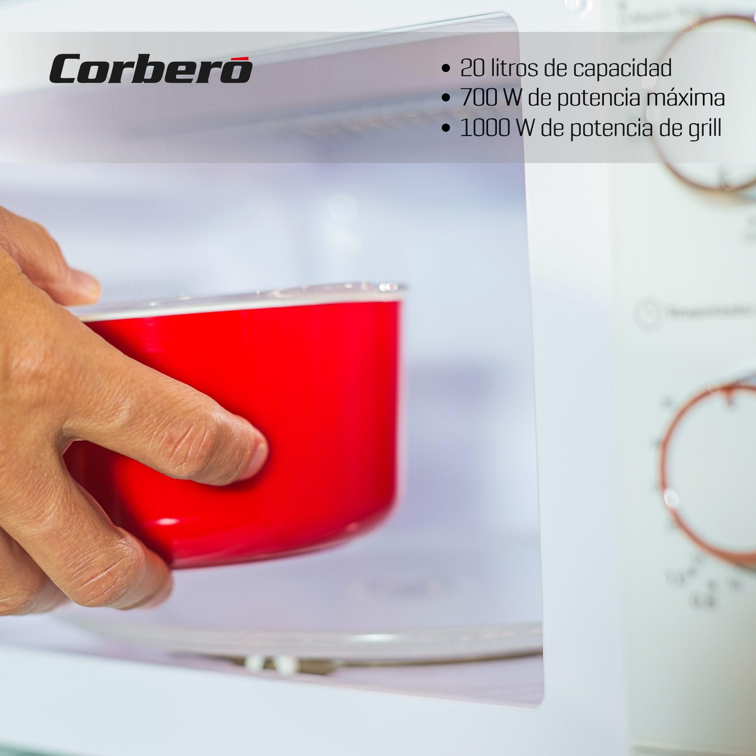 Corberó CMICM5020GW Microondas con Grill 20L 700W Blanco