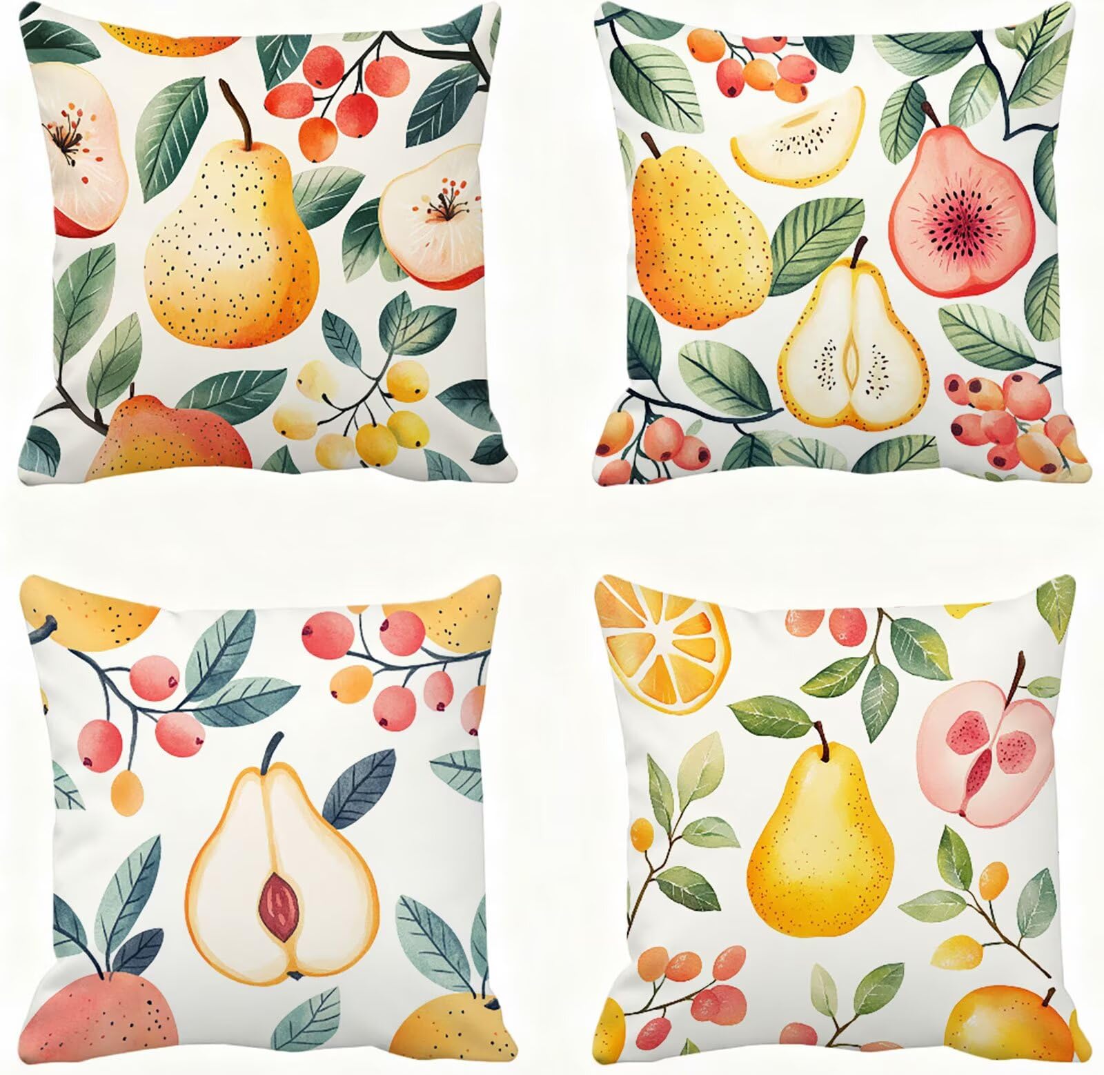 Amarillo Funda Cojin 60x60 Fruta Funda Almohada 60x60 Cojines Sofa Súper Suave Fundas Cojines Decorativos Fundas Almohadas 4 Piezas Cervicales y Cuello, para Hogar Sofa Cama Salon Decoracion E - 597