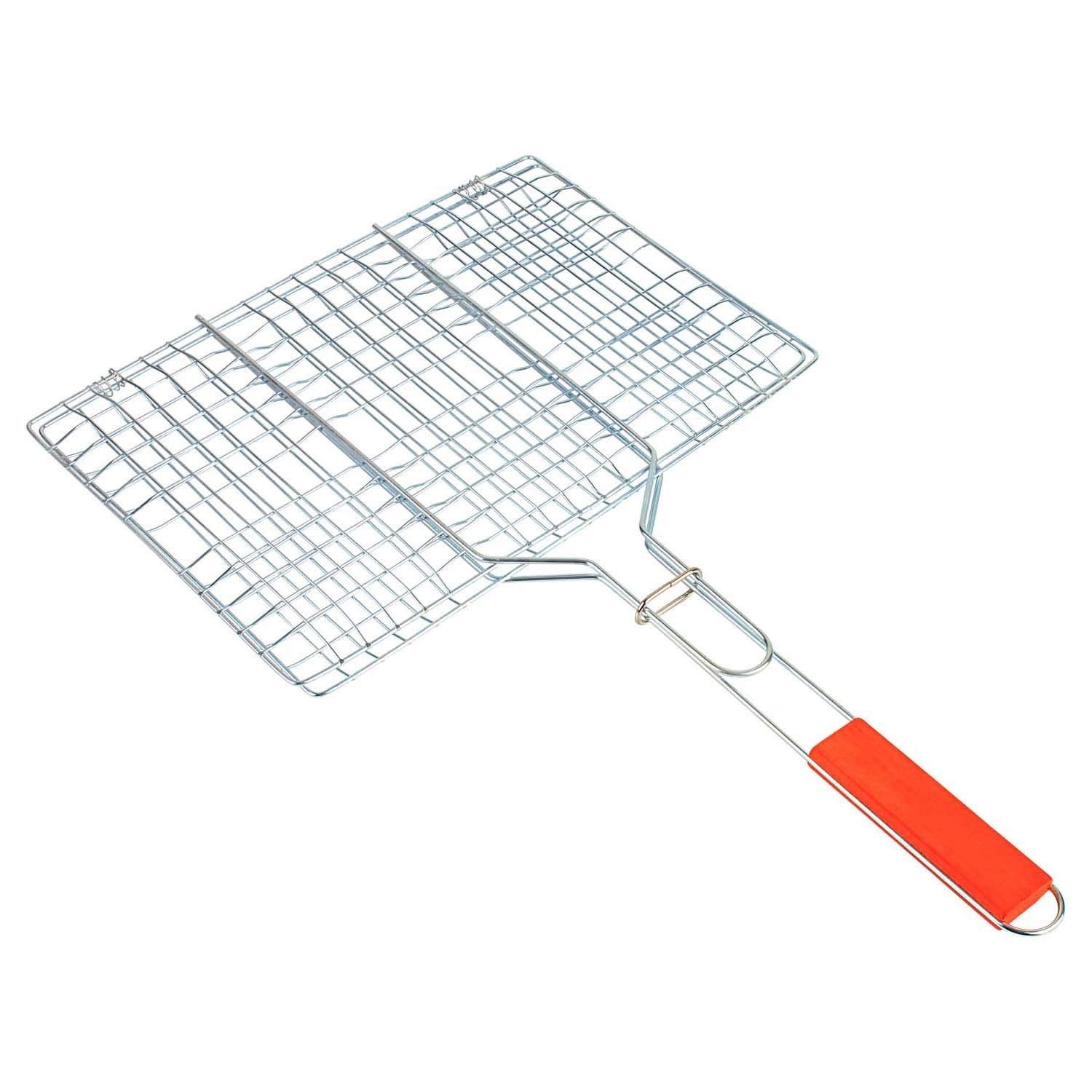 Eco Shopee Foldable Portable Chromium Barbecue Grill 179-6 (Multicolour) Alloy Steel 34x1.5x52.5 cm