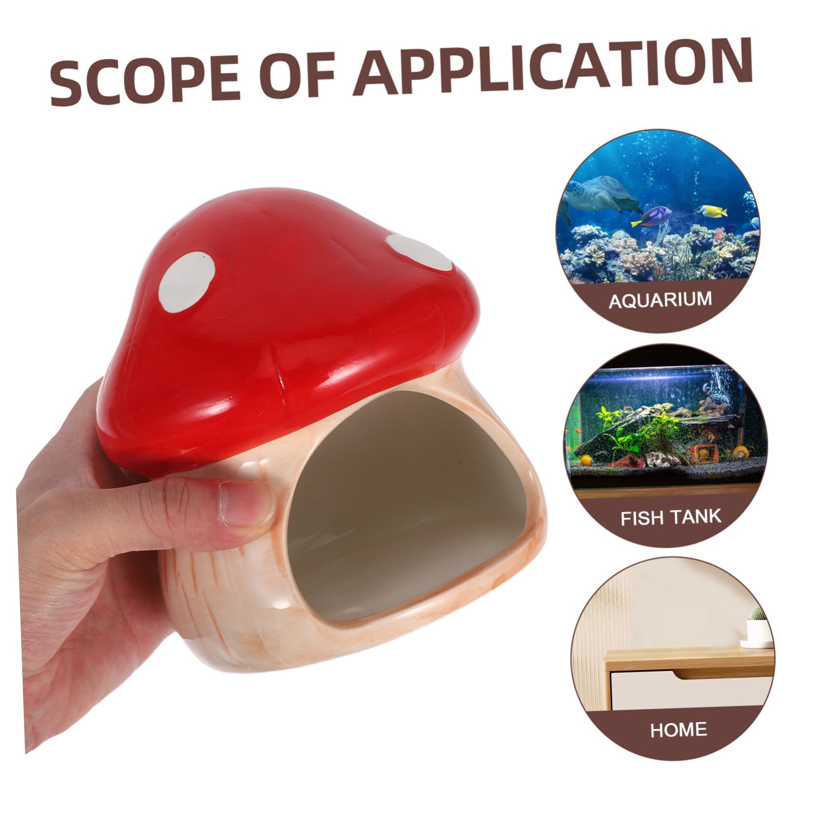 Hohopeti Fischhöhle Für Aquarium Goldfische Zuchthöhle Pilz Aquarium Dekor Garnelen Versteck Höhle Pilzhaus Kleine Garnelenhöhle Keramik Pilzhaus Ornament Betta
