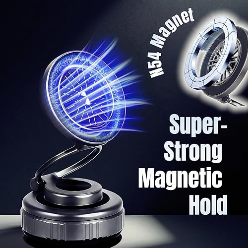 Miniatura 4 de Soporte magnético de teléfono para automóvil al vacío con fuerte ventosa, soporte de teléfono plegable ajustable de 360, soporte de teléfono