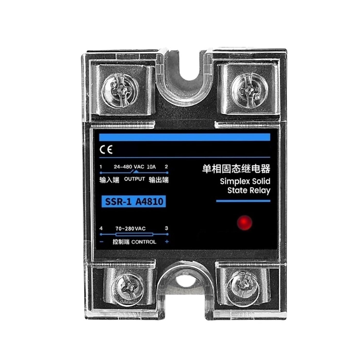 SSR-25DA SSR-40DA SSR-40AA Single Phase Solid State Relay 10A 25A 40A 60A 80A 100A 120A DD DA AA for Temperature Control Relay 1pcs(DC Controlled AC,BASE10-120A)