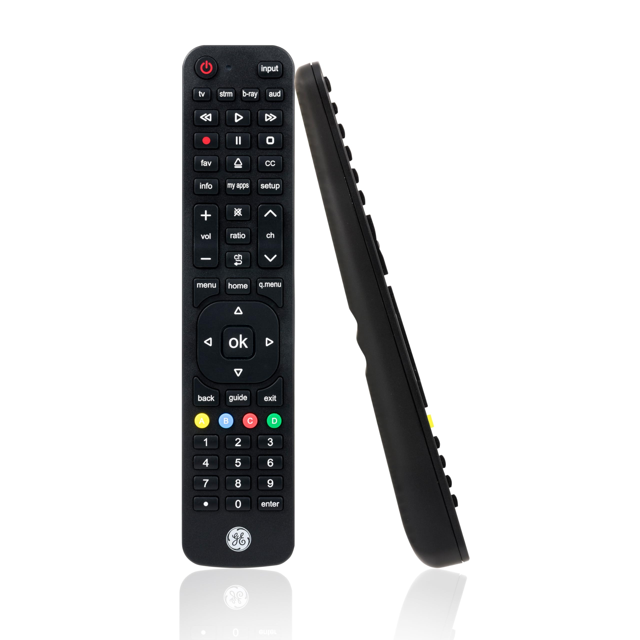 GE Telecomando di ricambio per LG a 4 dispositivi, compatibile con Smart TV LED, LCD, HD, UHD, 4K, HDR, con funzione di telecomando universale per lettori streaming, soundbar, Blu-ray, DVD e altro,