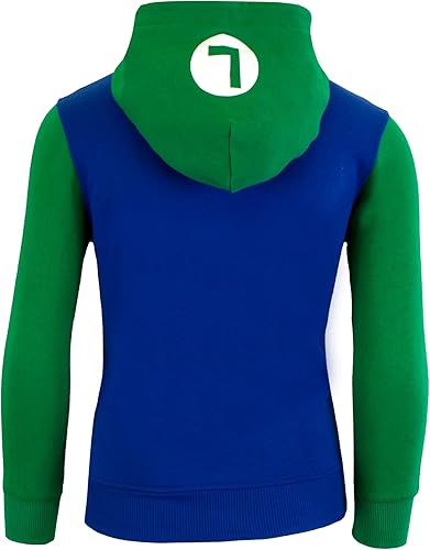Miniatura 4 de Nintendo Super Mario Bros. Sudaderas con capucha para niños, Mario y Luigi con cremallera para niños