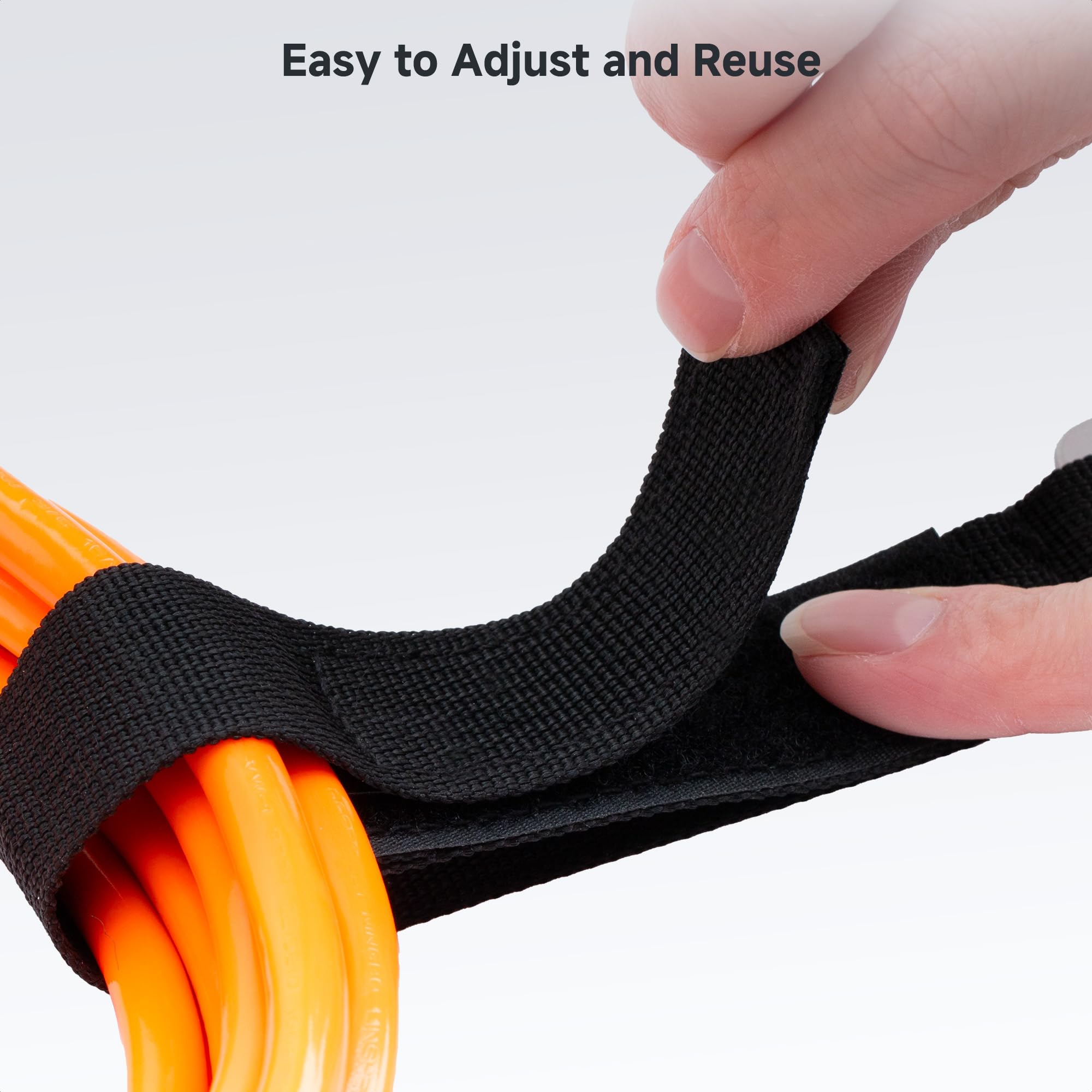Cable Matters Confezione da 5 cinghie organizzatrici per cavi di prolunga con fibbia in metallo, capacità di carico di 22 kg, supporto per cavi di prolunga con cinghie a strappo da 32 x 2,5 cm