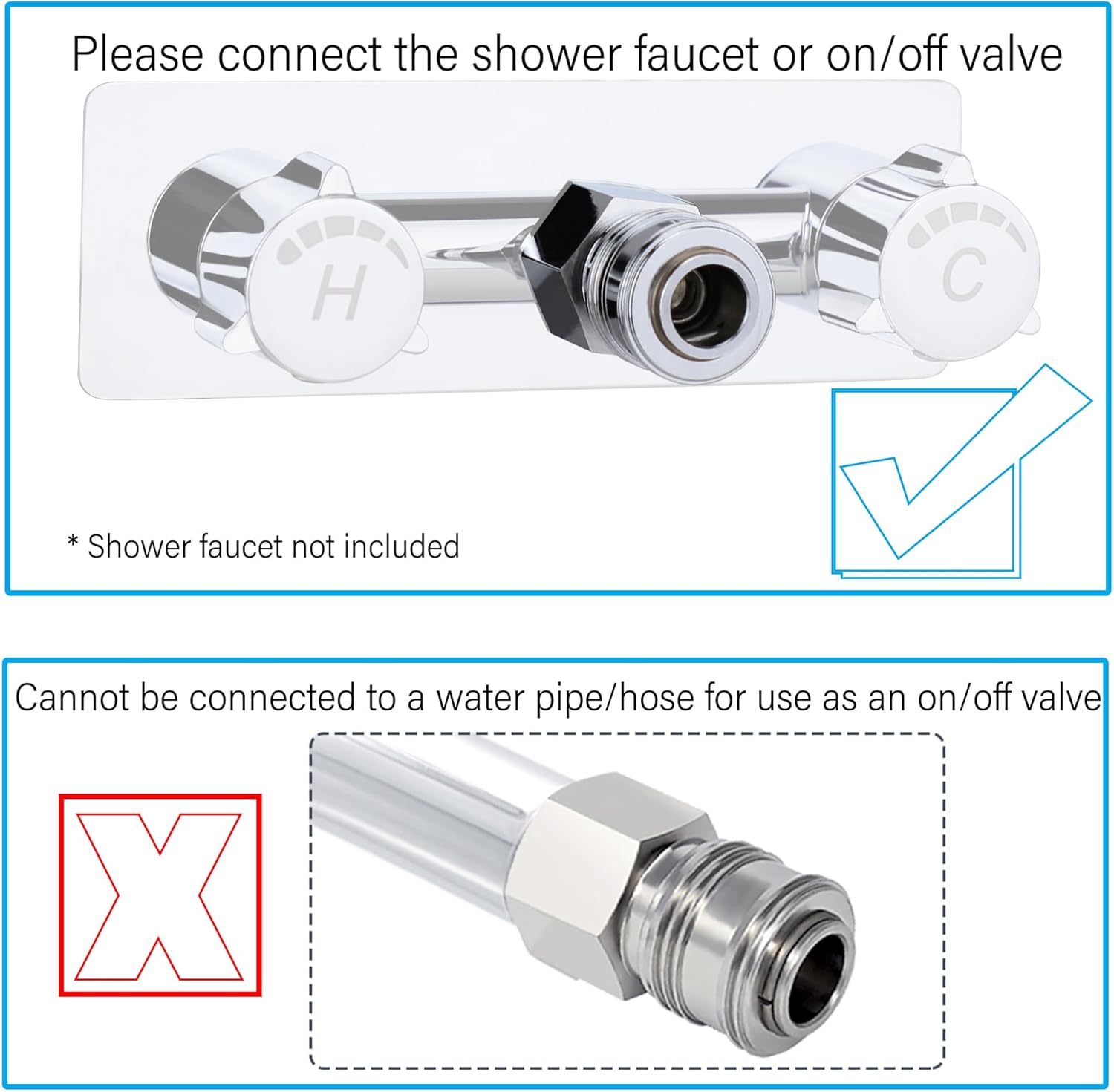 G-Sunny RV Outdoor Shower Head with Hose and Quick Connect Fittings - High Pressure 3-Spray Mode Shower Head with Pause Button-Easy Install for Camper, Motorhome, Travel Trailer (Chrome, 71"Hose)