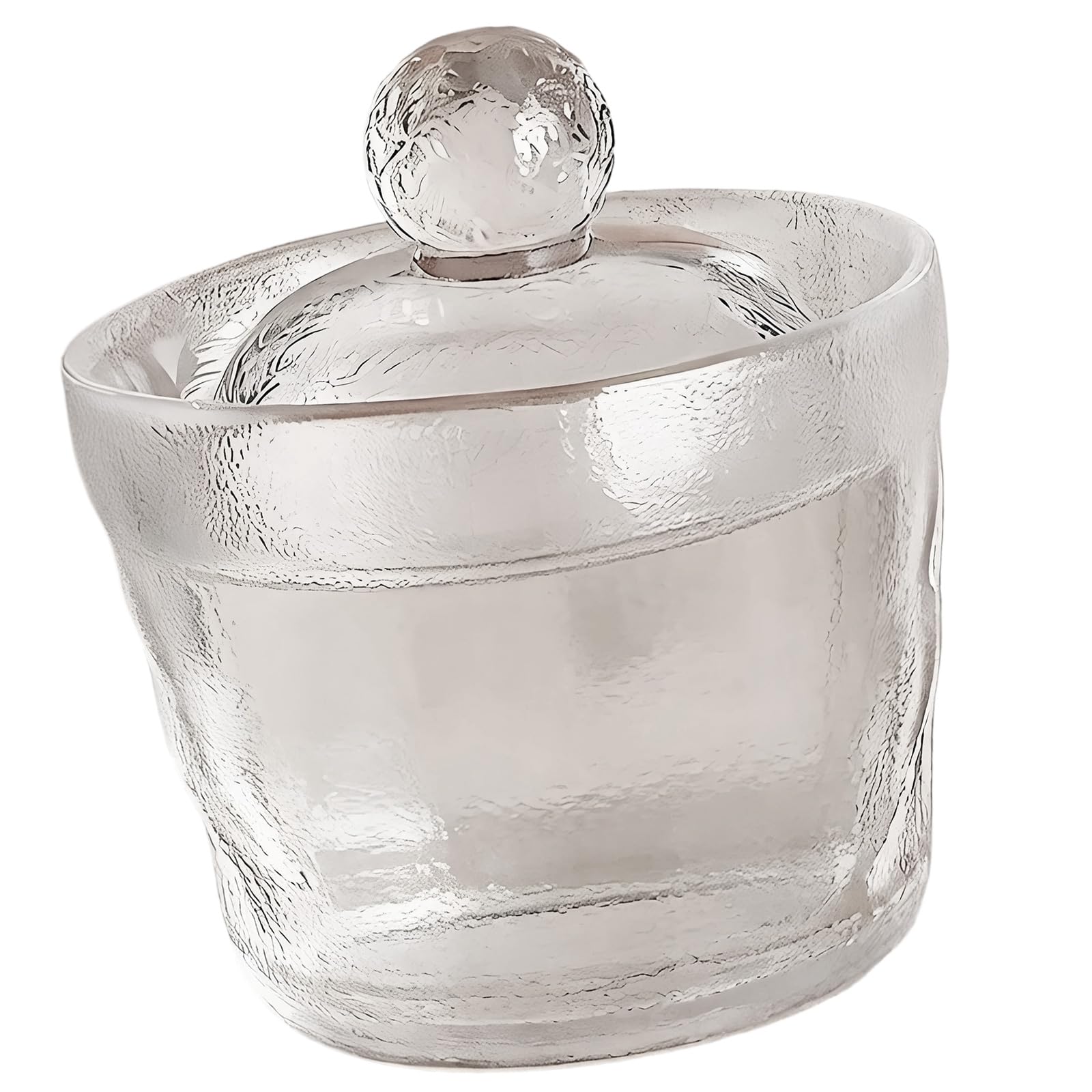 Kaeltsyn Food Safe Fermentation Jar Clear Hammered Glass Overnight Pickle for Storing Kimchi and Preserving Vegetables Hammered Glass Preserve