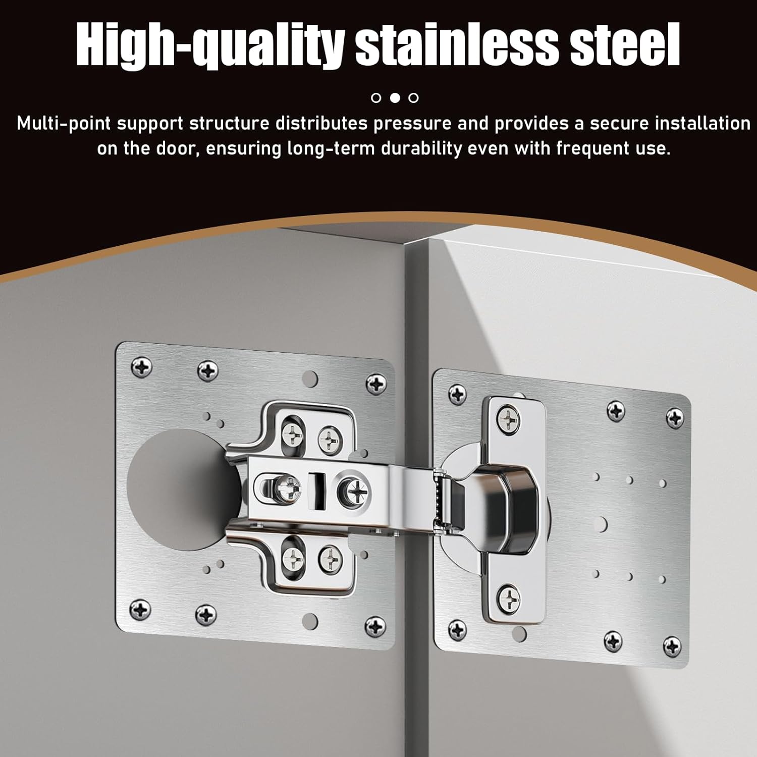 20 PCS Upgraded Cabinet Hinge Repair Plate Kit, Stainless Steel Hinge Repair Brackets Kit, Metal Hinges Repairs Fixing Plates with Screw for Kitchen Cupboard Door Locker Cabinet Door