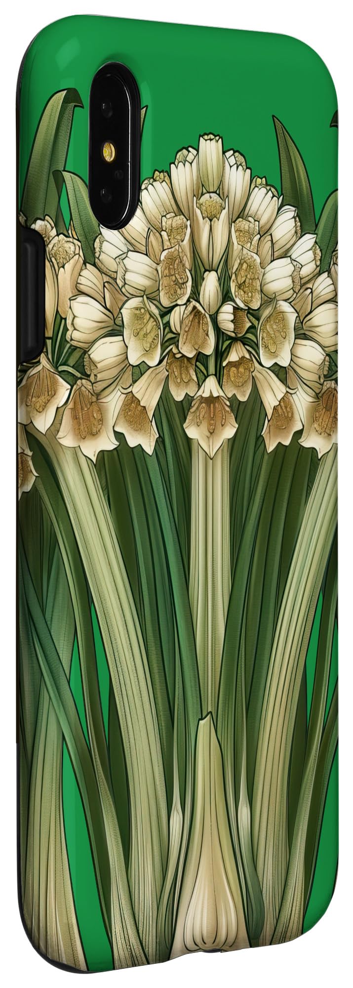 iPhone X/XS Vintage Floral Graphic Leek Flowers Case - Image 3