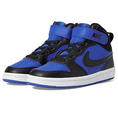 Nike Kids Court Borough Mid 2 (Little Kid) Kids Shoes Game Royal/Black/White