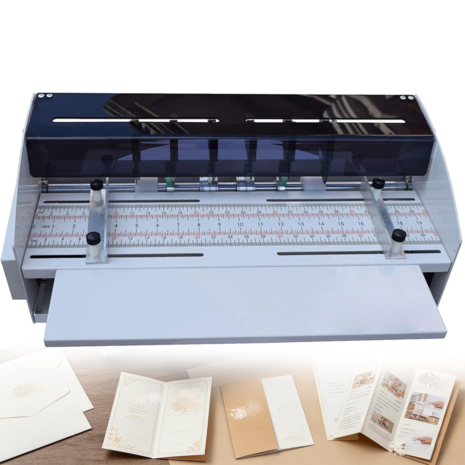 BITYCOW Electric Paper Creaser & Cutter, 3-in-1 Precision Scoring Perforating Tool, 18.5inch/470mm Width for Business Cards & Invitations