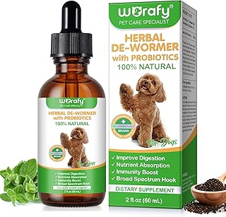 CJXHJY Wurmkur Hund 60ml | mit Probiotika | Natürliche Entwurmungsmittel für Hunde | Wurmtropfen zur Vorbeugung und Bekämpfung von Parasiteninfektionen | Natürliche Formel zur Darmhygiene product image