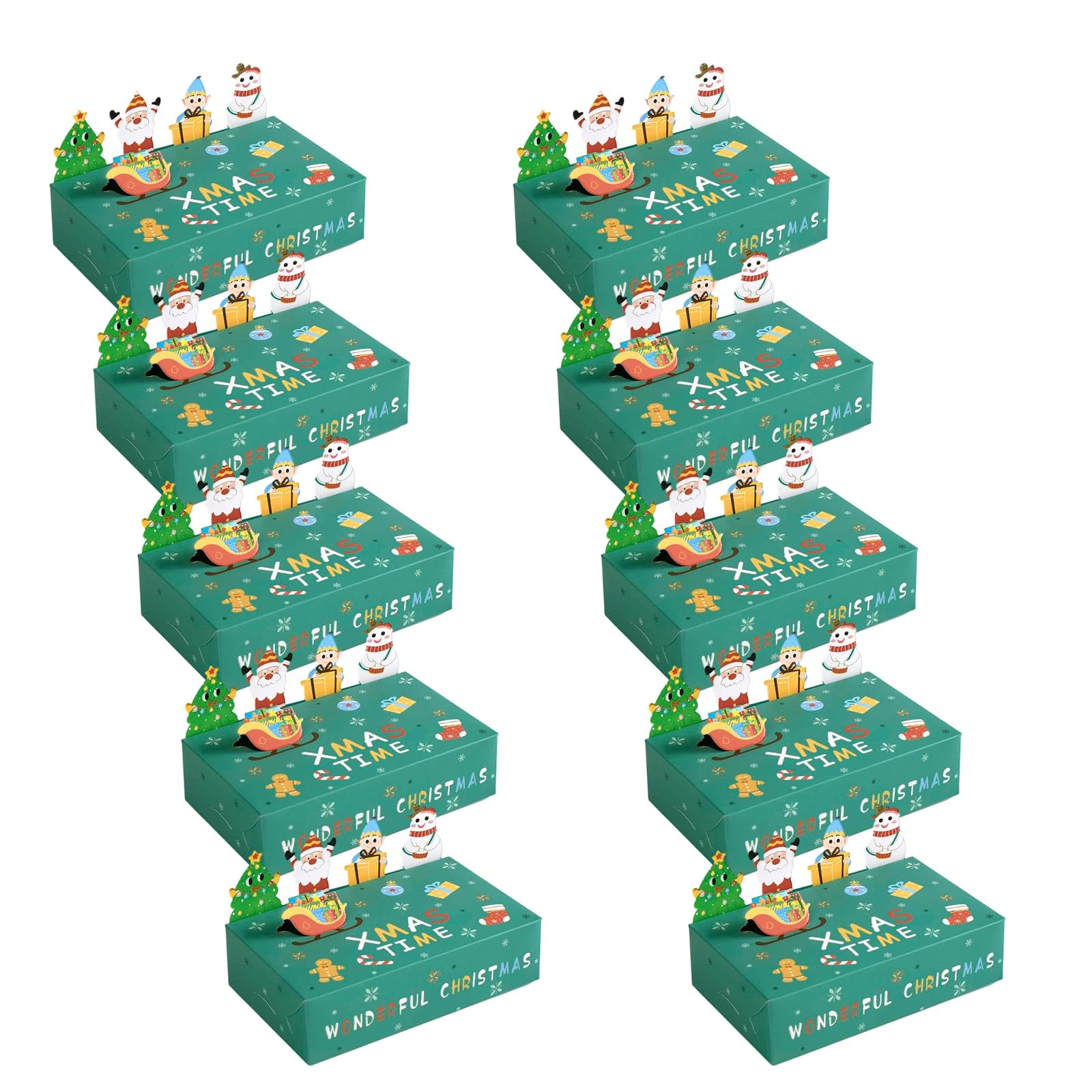 Jazuaiao Holiday Party Gift Boxes 10Pcs Animal Cookie Containers Foldable Premium Color Cardstock Storage Box Christmas Animal Gift Boxes