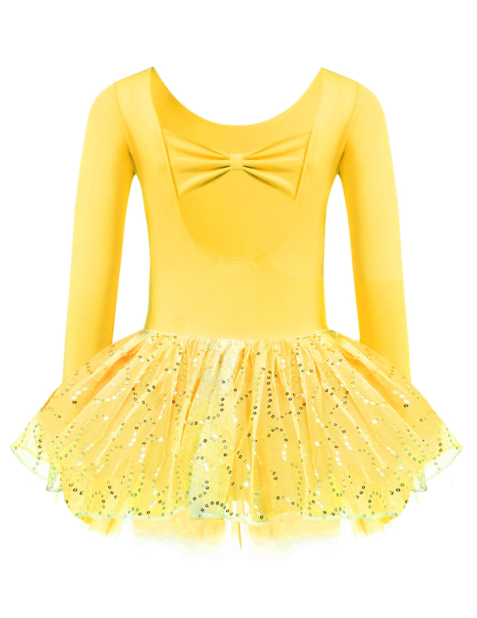 Zaclotre Girls Ballet Long Sleeve Skirted Dance Leotards with Tutus Skirt