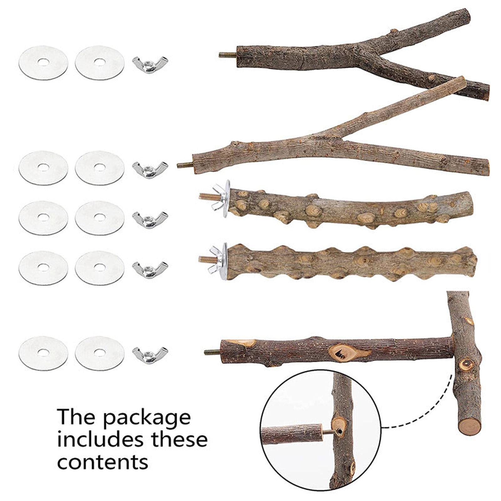 Amazon.co.jp: 鳥の止まり木 5個 ウッドバードパーチ 木製オウム