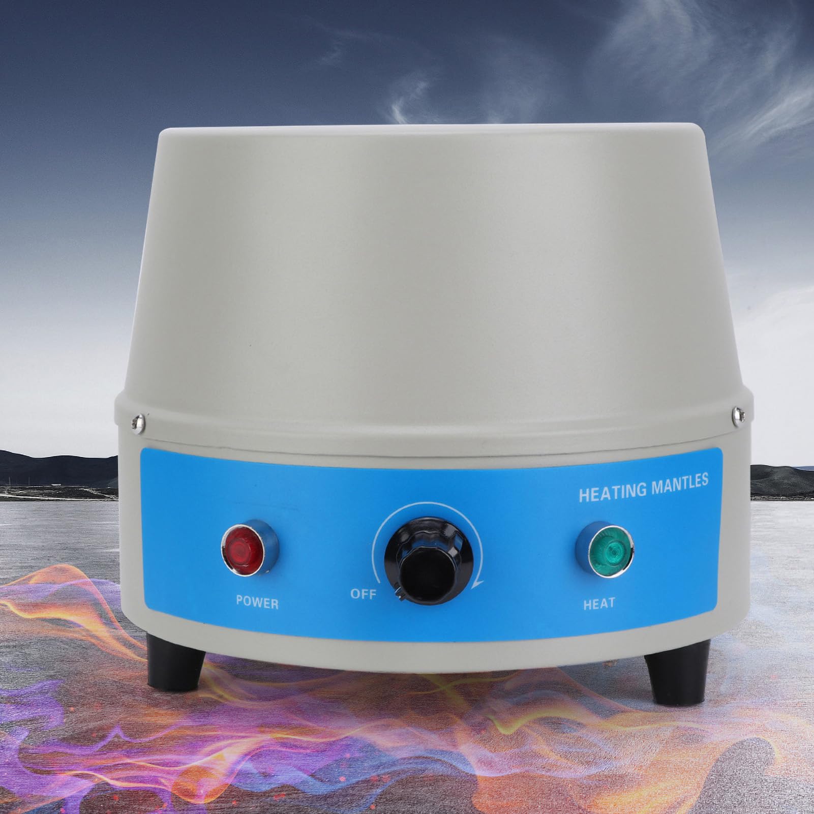 Manto Calefactor Eléctrico, Calentador Termostático de Laboratorio de 250 ml, Herramienta de Manto Calefactor con Agitador Magnético, Control de Temperatura 450 ℃(220V-Gris)