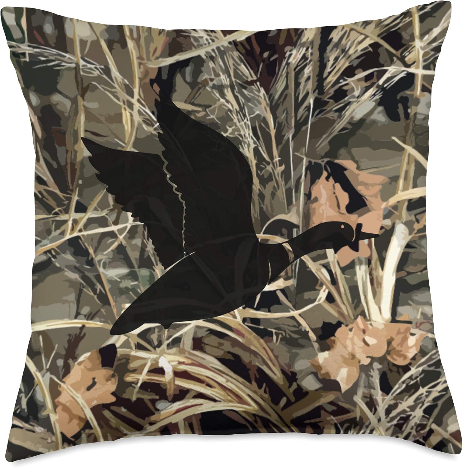 Camouflage Waterfowl Duck Hunting Goose Pheasant Hunter Camo Throw Pillow