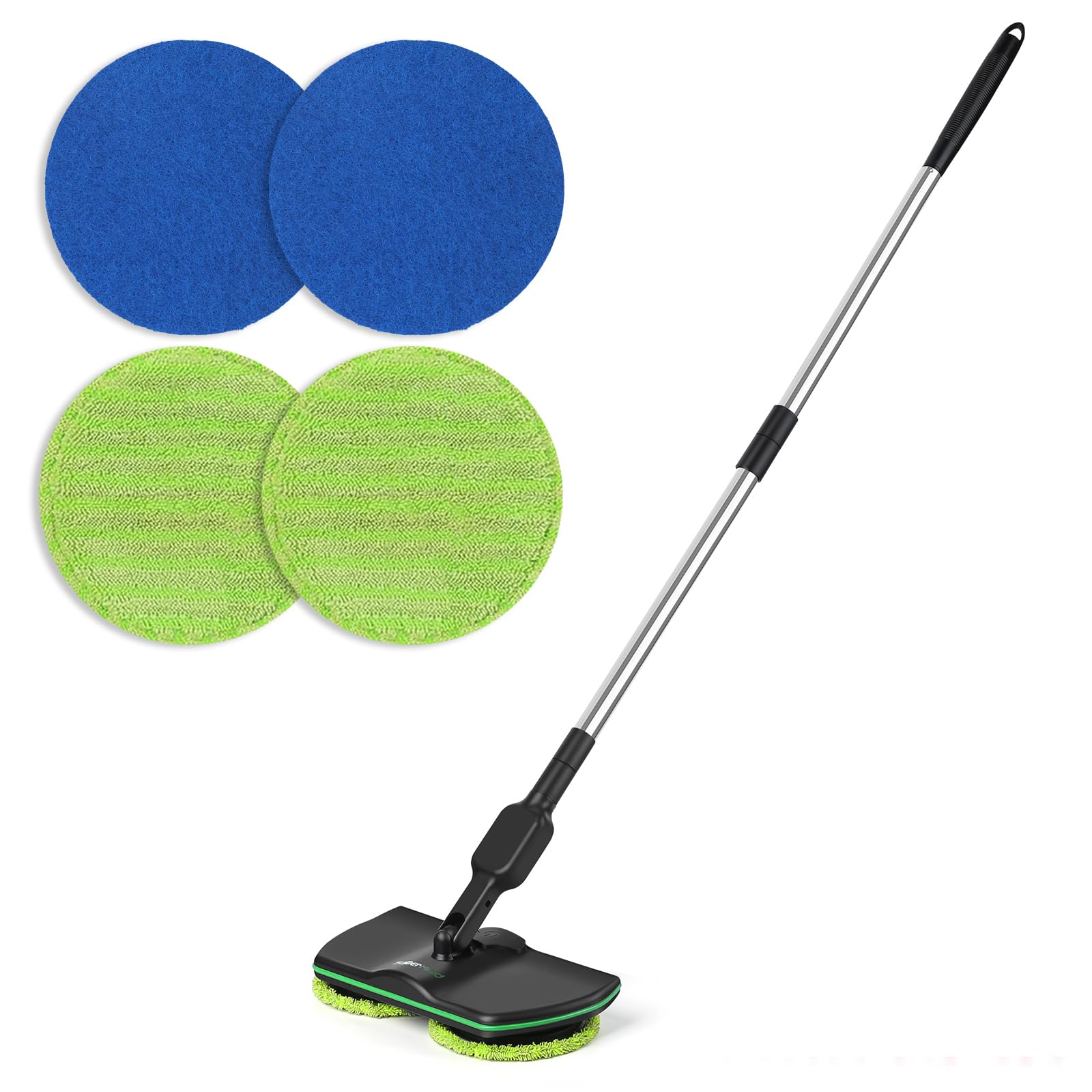 Mocio elettrico senza cordone di rotazione della batteria per pulizia del pavimento, cuscinetto di pulizia a 13 pollici | Design leggero per pavimenti in legno, piastrelle, vinile e laminato; nessun serbatoio dell'acqua integrato