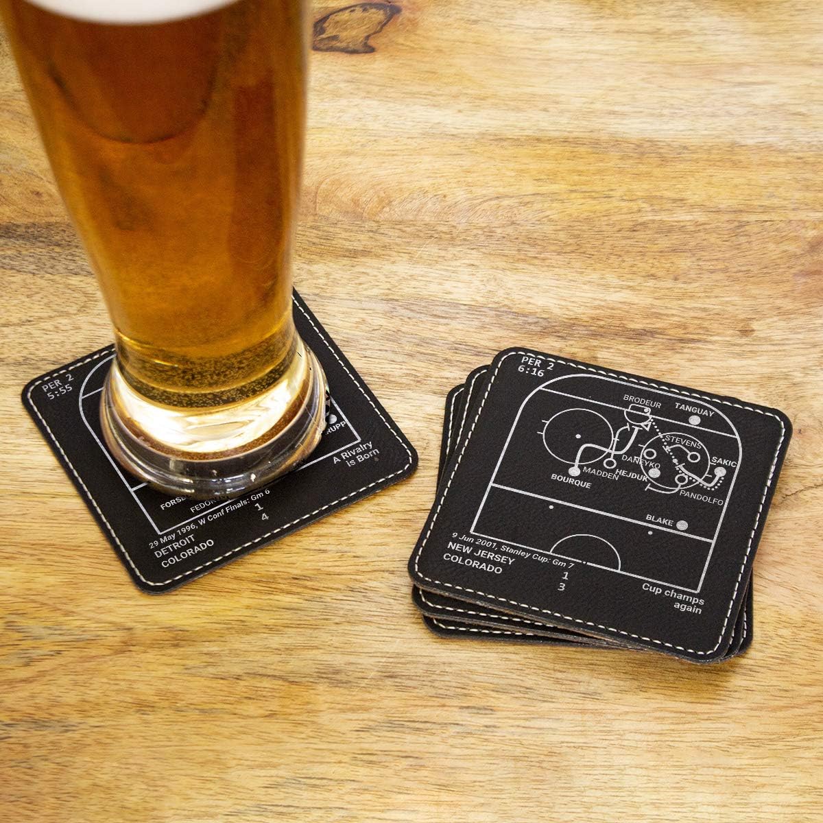 Greatest Avalanche Plays: Leatherette Coasters (Set of 4) | Unique Avalanche Gift for Men and Sports Fans | Iconic Avalanche Moments