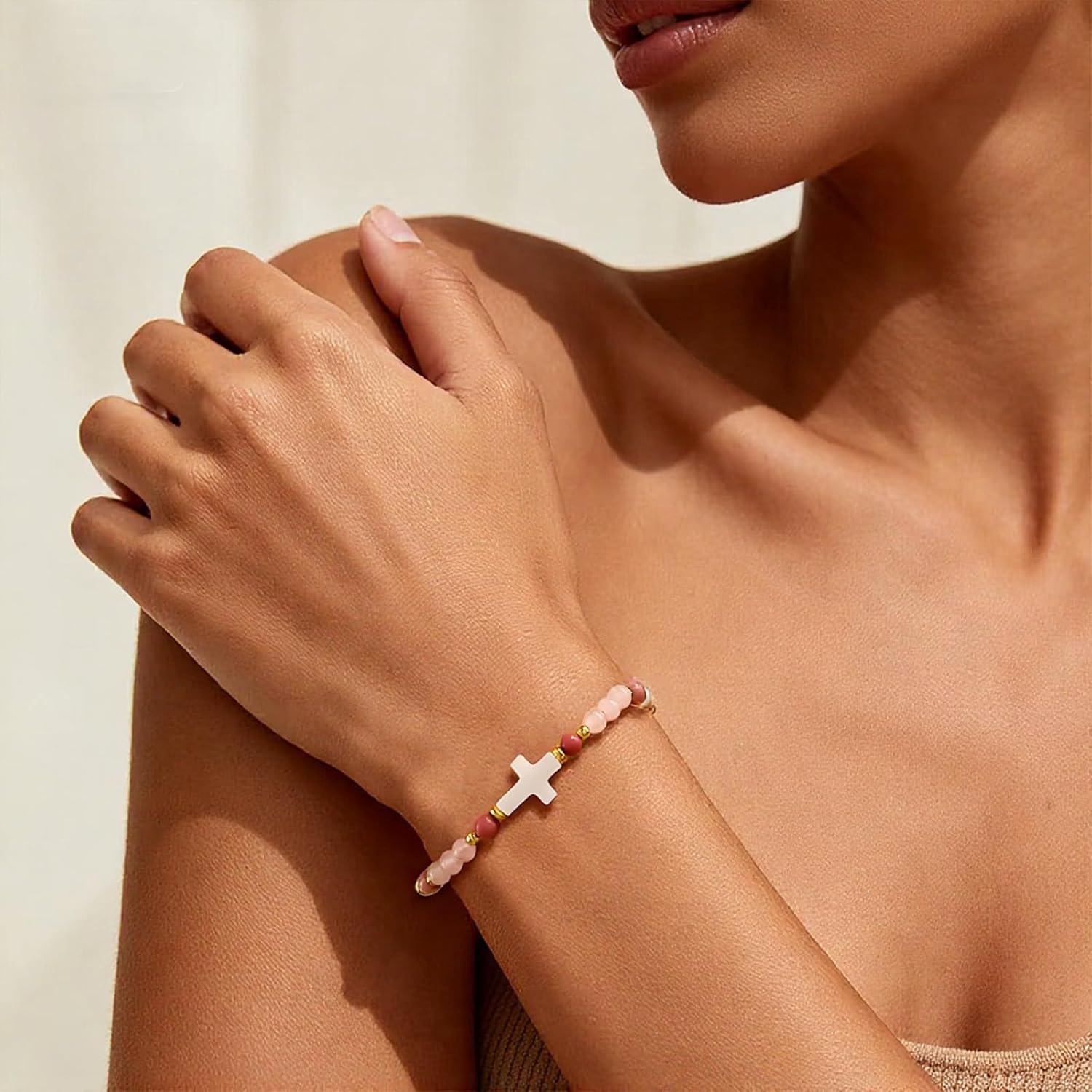 Christian Cross Bracelet for Women, Stocking Stuffers for Women, Confirmation Baptism Easter Christmas Gift for Friends Daughter Mom Sister in Christ on Birthday - Image 3