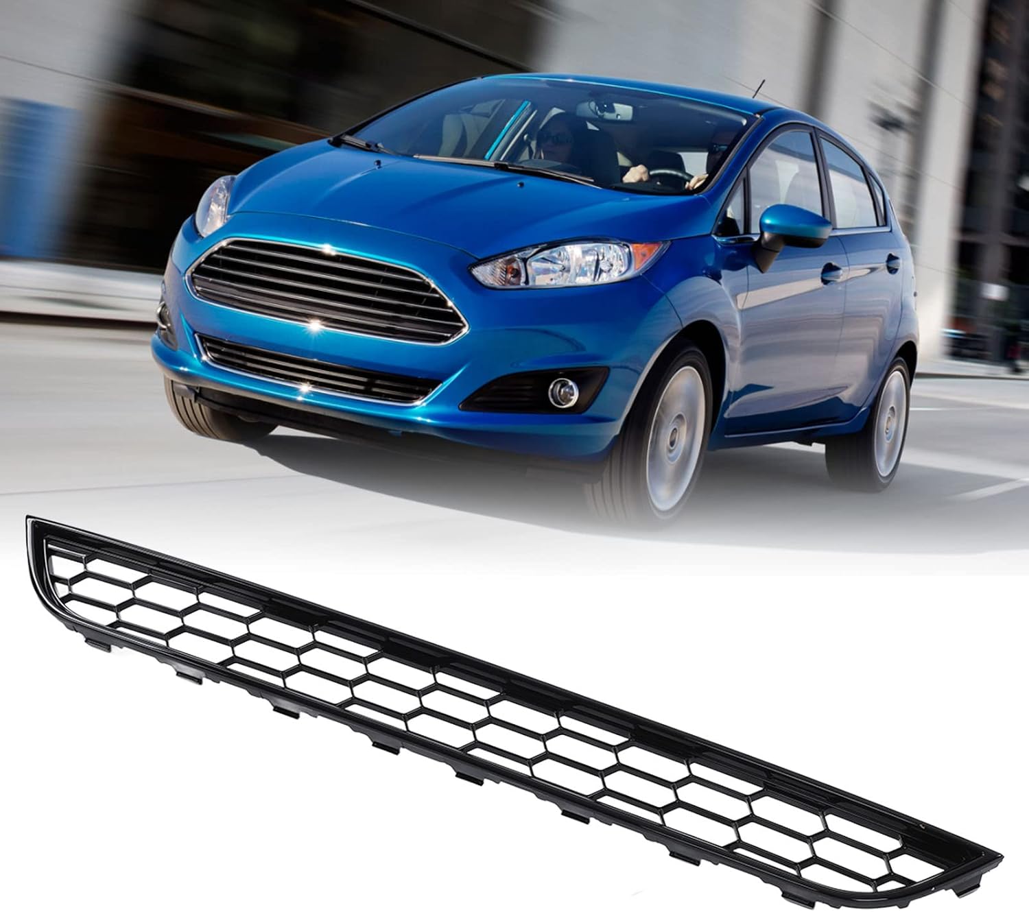Bumper Grille Grill 1801358,KIMISS ABS Front Bumper Lower Grill Cover for 2013‑2017(Glossy Black)