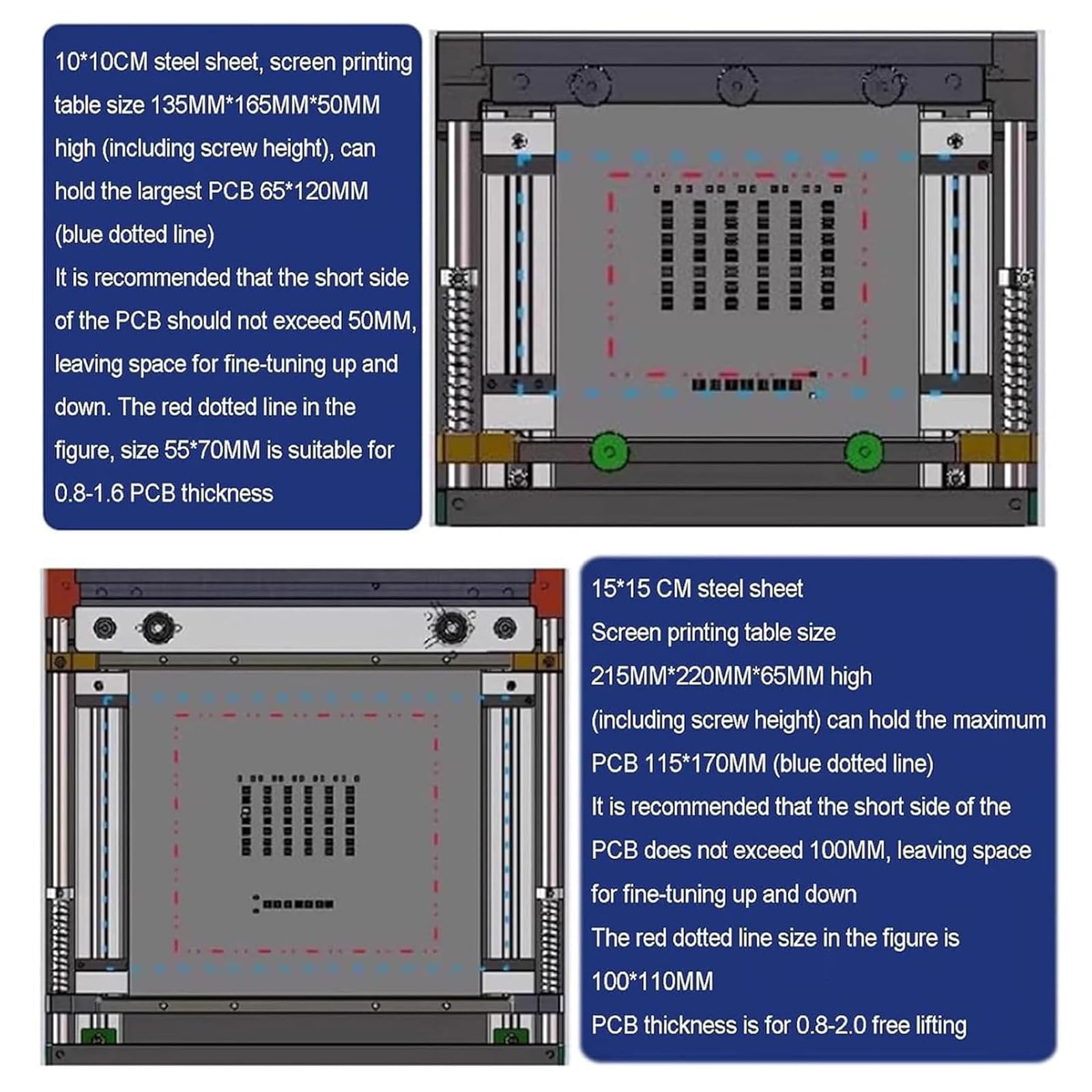 EstacióN de ImpresióN de Pantalla PequeñA,Mesa de ImpresióN de Pasta de Soldadura de Malla De Acero SMT,Impresora de Plantillas PCB con Grosor Ajustable,Mini Mesa de SerigrafíA Manual(Size:10*10cm)