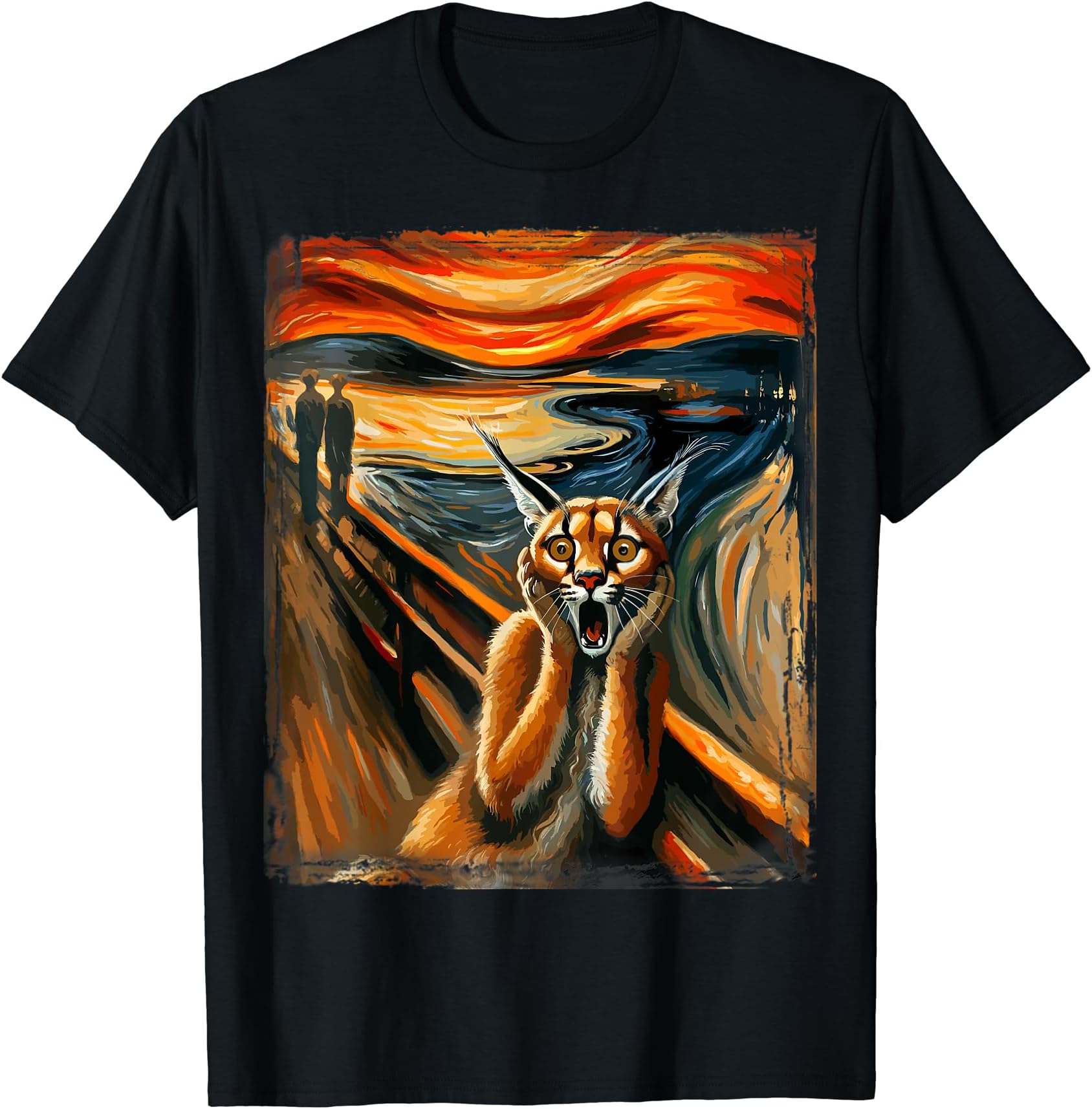 Expressionist Scream Shirt Caracal Lovers | Artistic Caracal T-Shirt