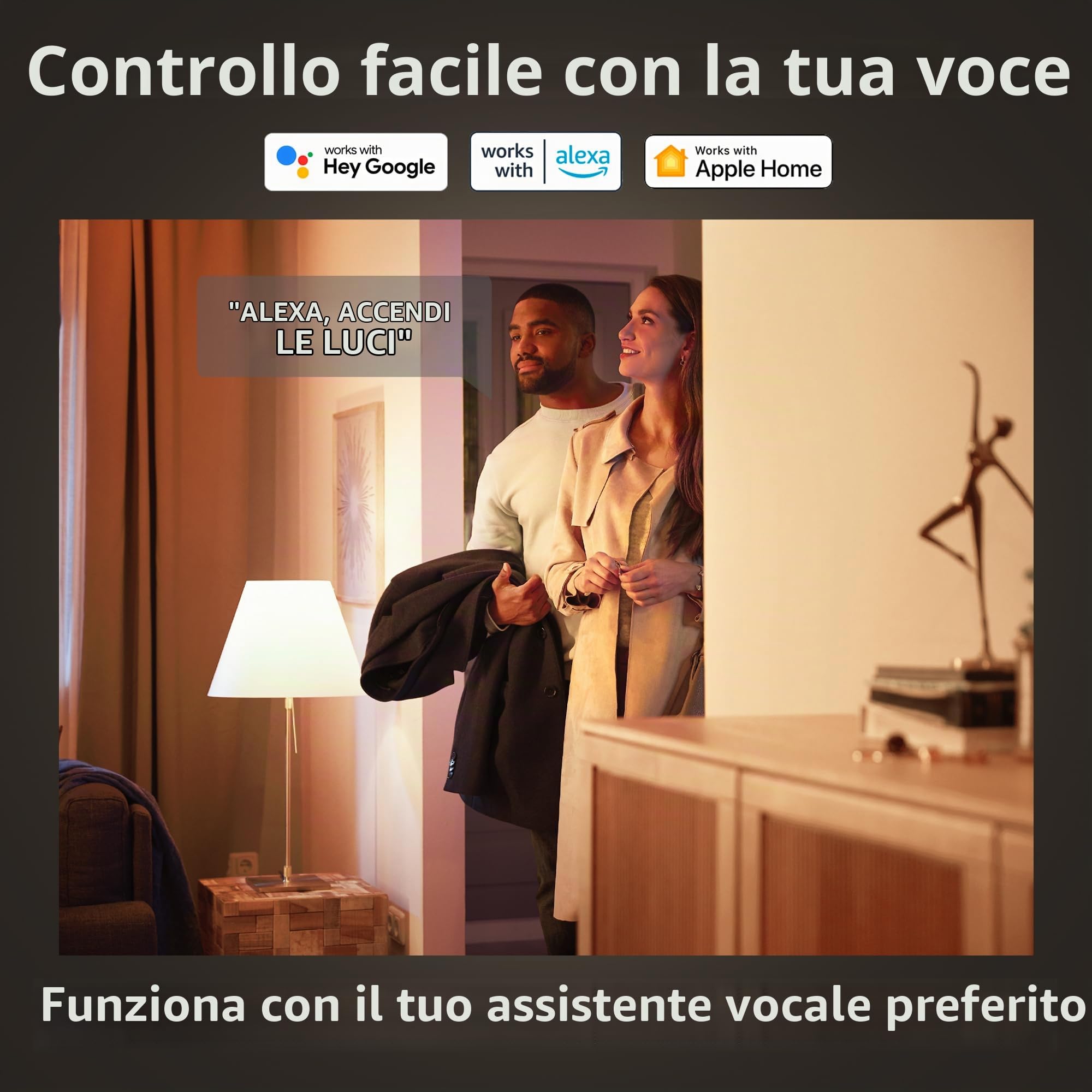 Philips Hue Adore, Faretto smart da bagno, Alluminio | 5.5 W, Luce bianca da calda a fredda, Telecomando Dimmer Switch incluso, Smart Home, Controllo vocale via app, Con Bluetooth